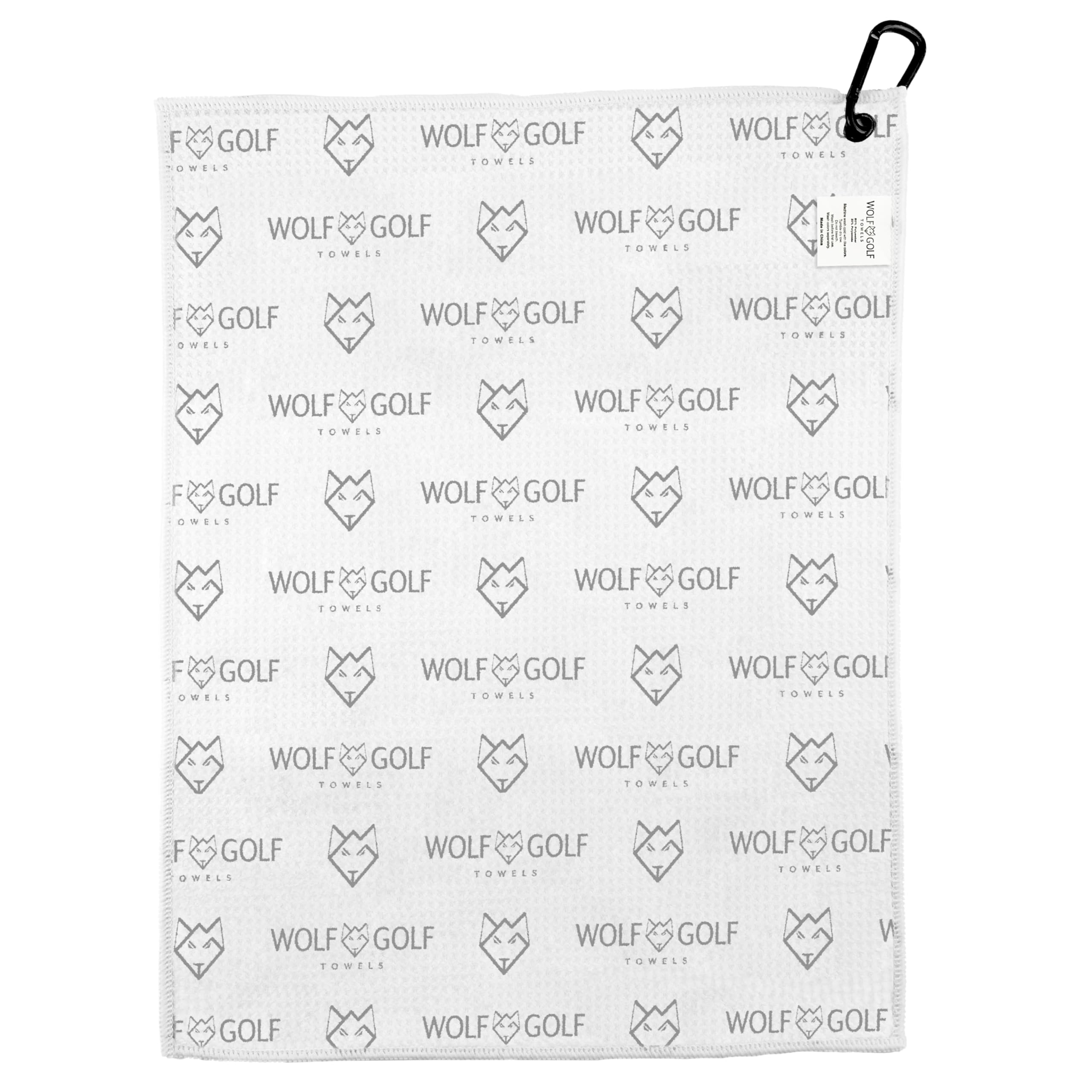 Wolf Golf Towels - Premium Microfiber Golf Towel for Cleaning Clubs & Balls - Funny Printed Golf Gifts for Men - Perfect for Course, Range & Travel