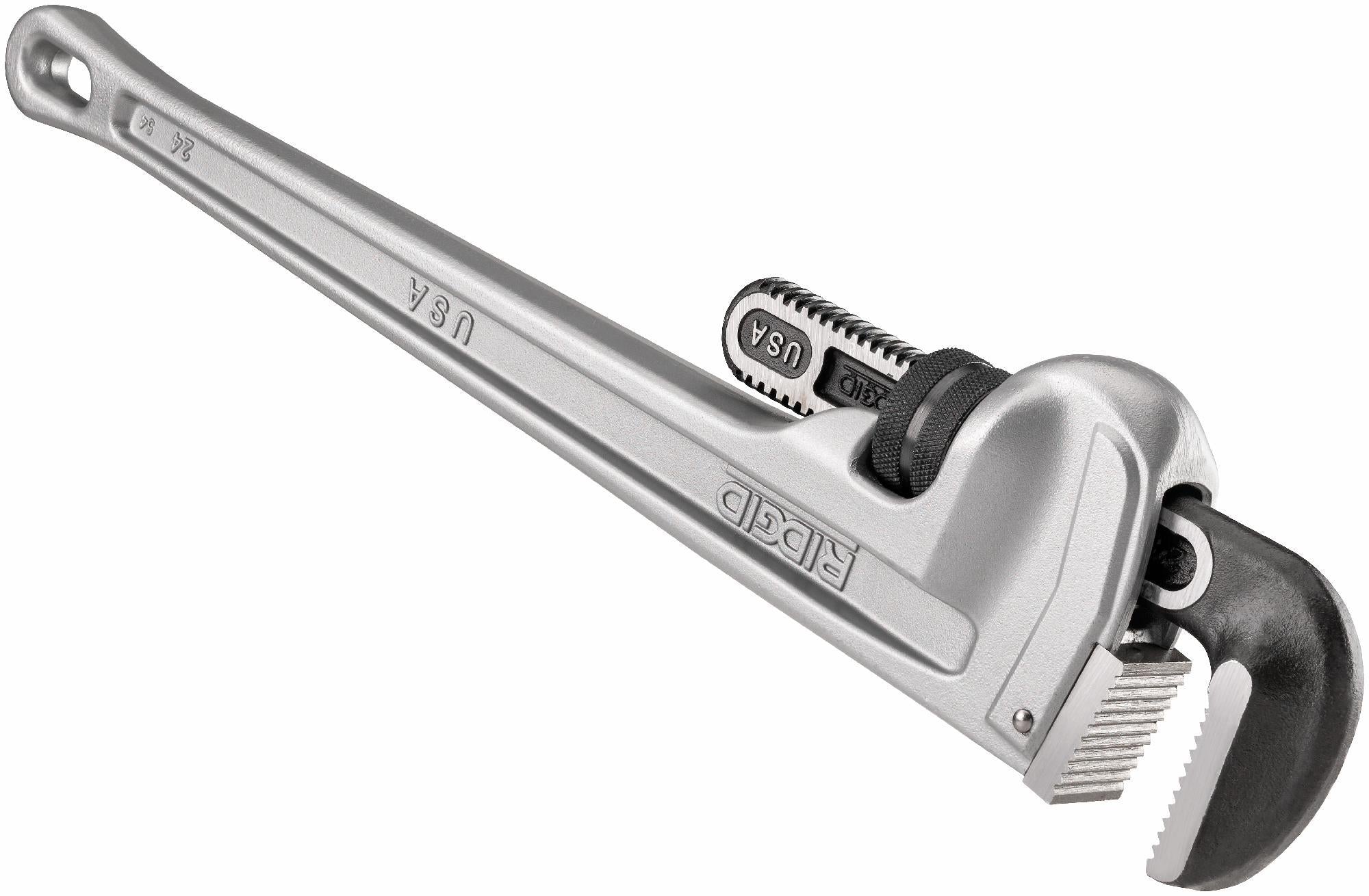 RIDGID 31105 24-Inch Aluminum Straight Pipe Wrench - Heavy Duty Plumbing Tool for Professional Plumbers, Pipe Fitters & DIY Home Repairs