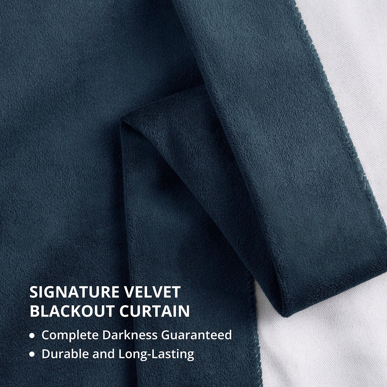 Midnight Blue Signature Velvet Blackout Curtains for Bedroom - Thermal Insulated Noise Reducing Drapes for Better Sleep & Privacy