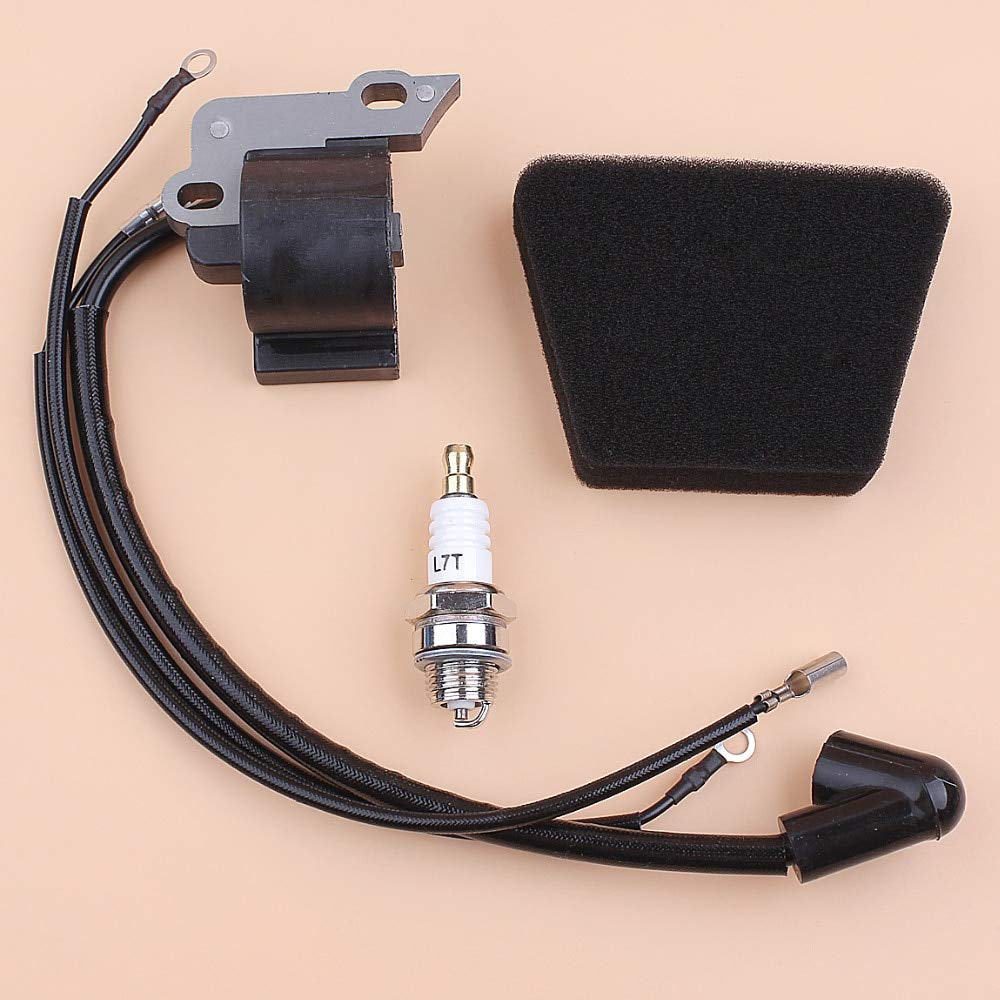 Yuton Ignition Coil Module & Spark Plug Kit - Compatible with Partner 350 351, McCulloch Mac 335 435 440 Gas Chainsaws - High Performance Replacement Parts for Smooth Engine Operation - Perfect for Forestry Work, Tree Cutting & Landscaping Maintenance