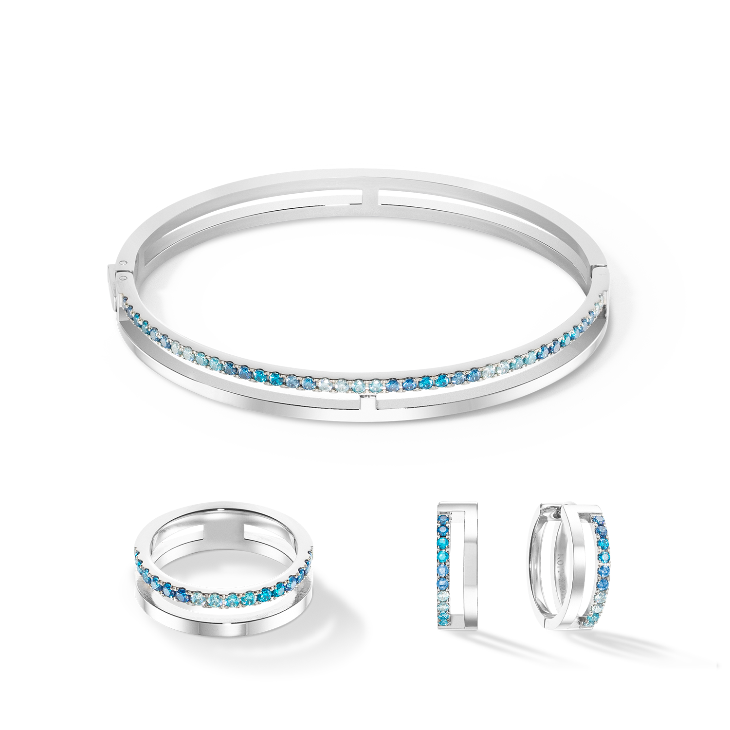 Eternal Unity Ring - Sterling Silver with Blue Gemstone for Couples, Wedding Bands, Anniversary Gifts & Romantic Occasions