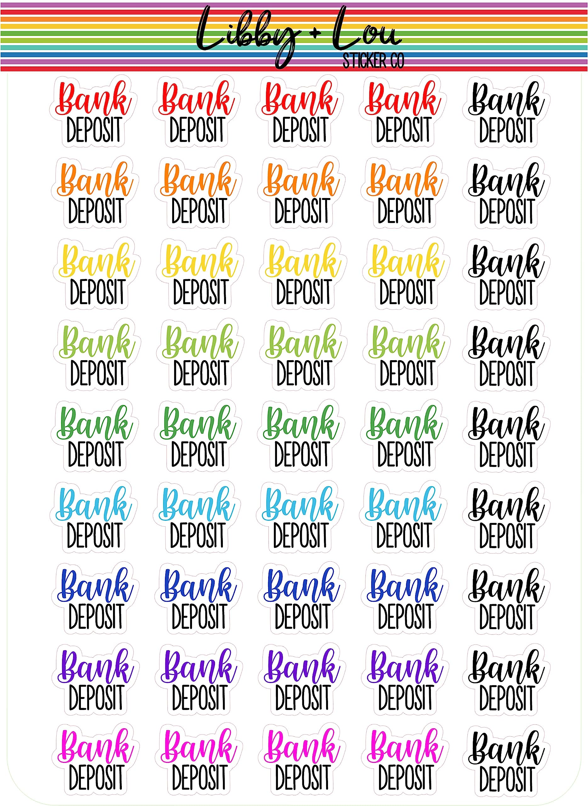Bank Deposit Planner Stickers - Budget Organizer for Wallets & Planners