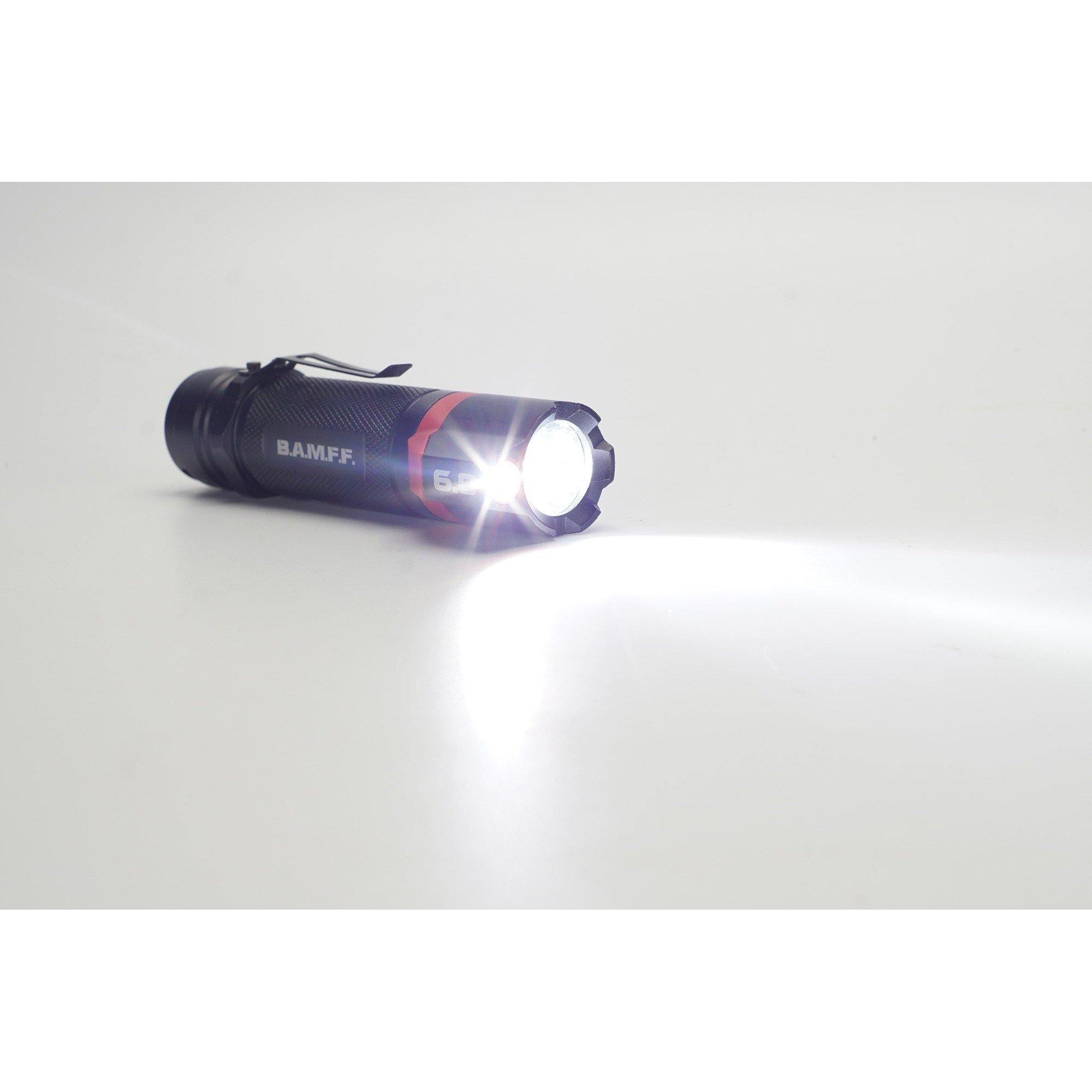 B.A.M.F.F. 6.0 600 Lumen Dual LED Flashlight - High Power Rechargeable Tactical Light for Camping, Hiking, Emergency & Outdoor Adventures