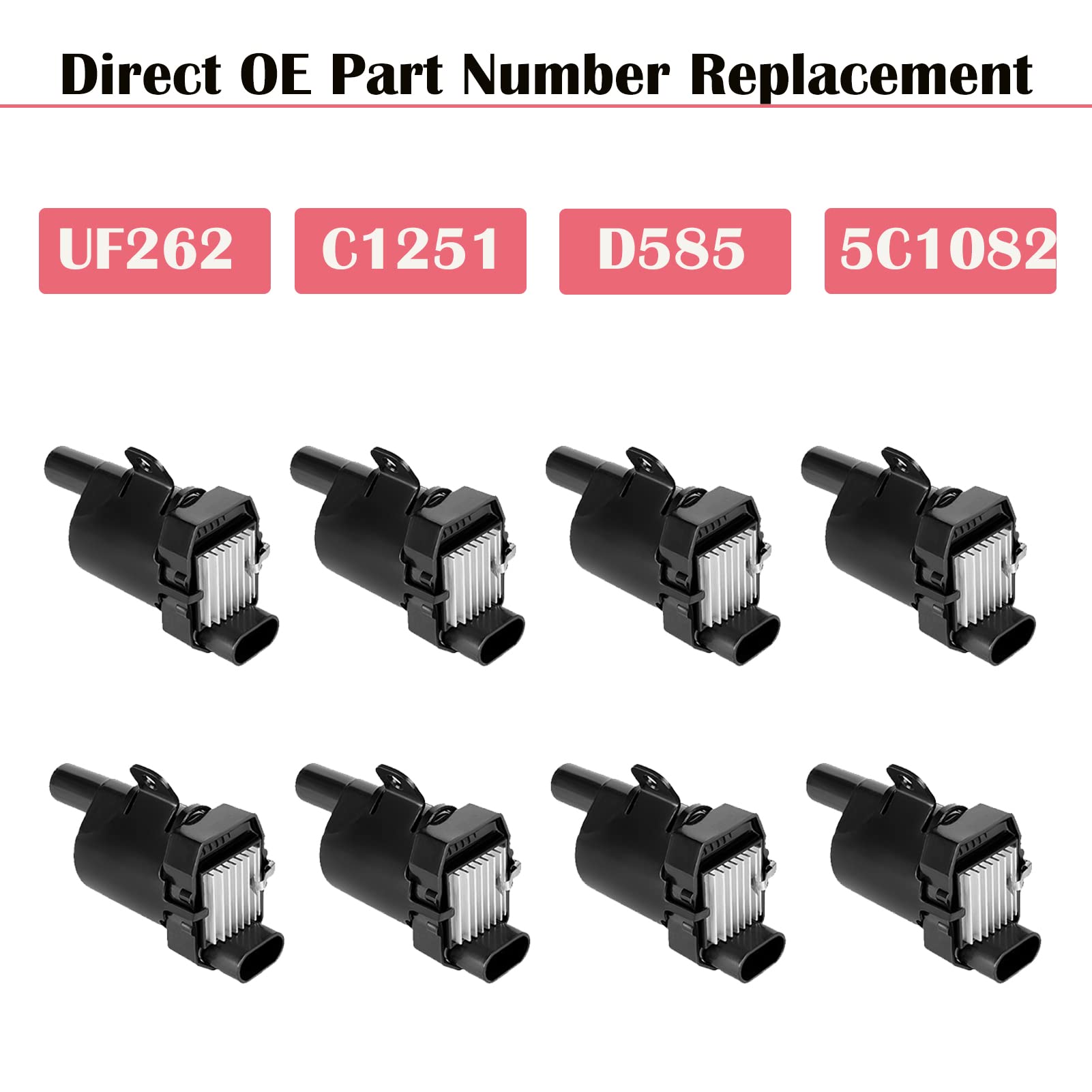8-Piece Ignition Coil Pack Set for Chevy Silverado 1500/2500, Tahoe, Suburban, GMC Sierra, Yukon XL (2000-2006) - Replaces UF262 D585 - Perfect for Engine Performance & Smooth Driving