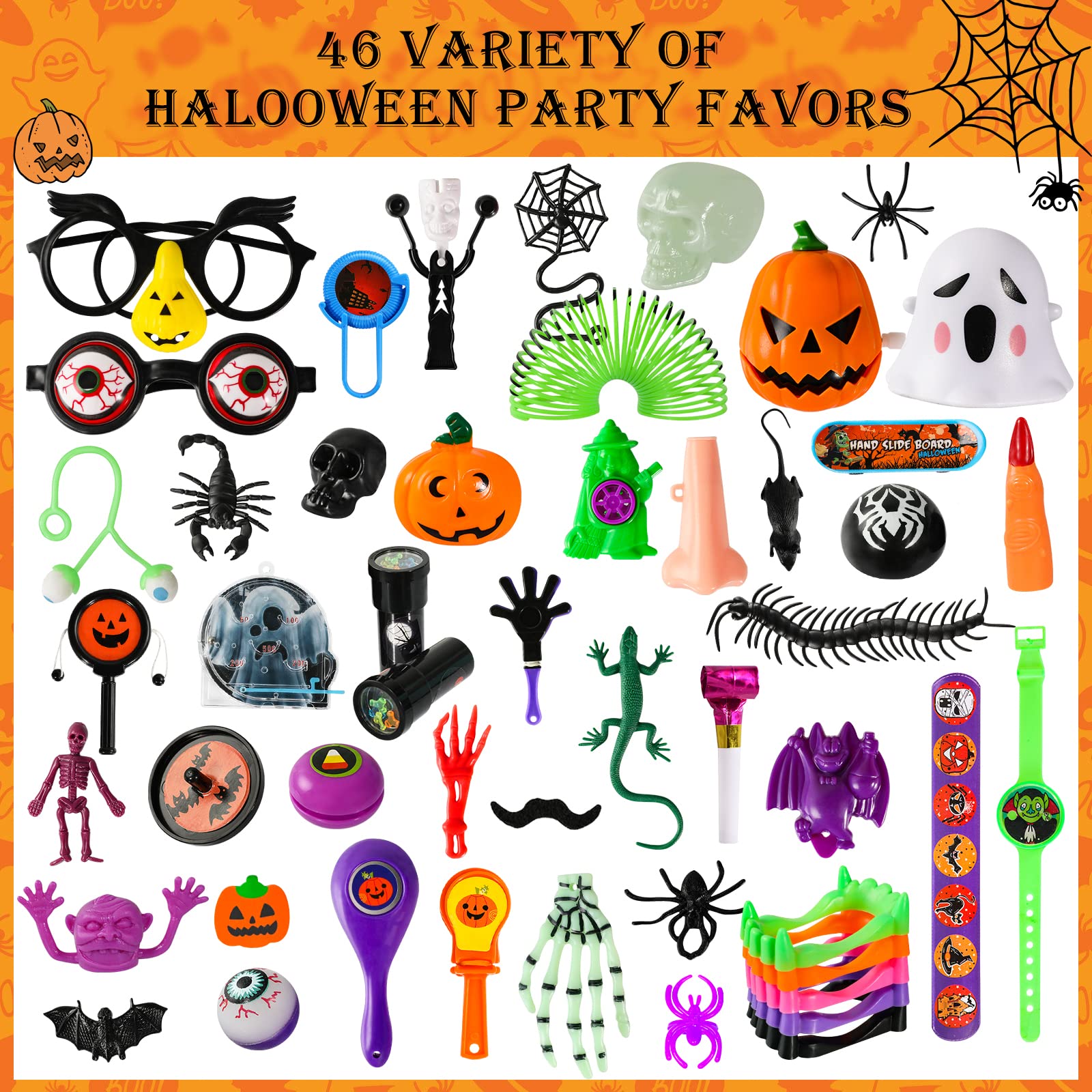 288 PCS Halloween Party Favors Bulk Assortment - Kids Trick-or-Treat Goodie Bags, Pinata Fillers, Classroom Prizes & School Rewards - Spooky Fun Toys for Halloween Parties & Events