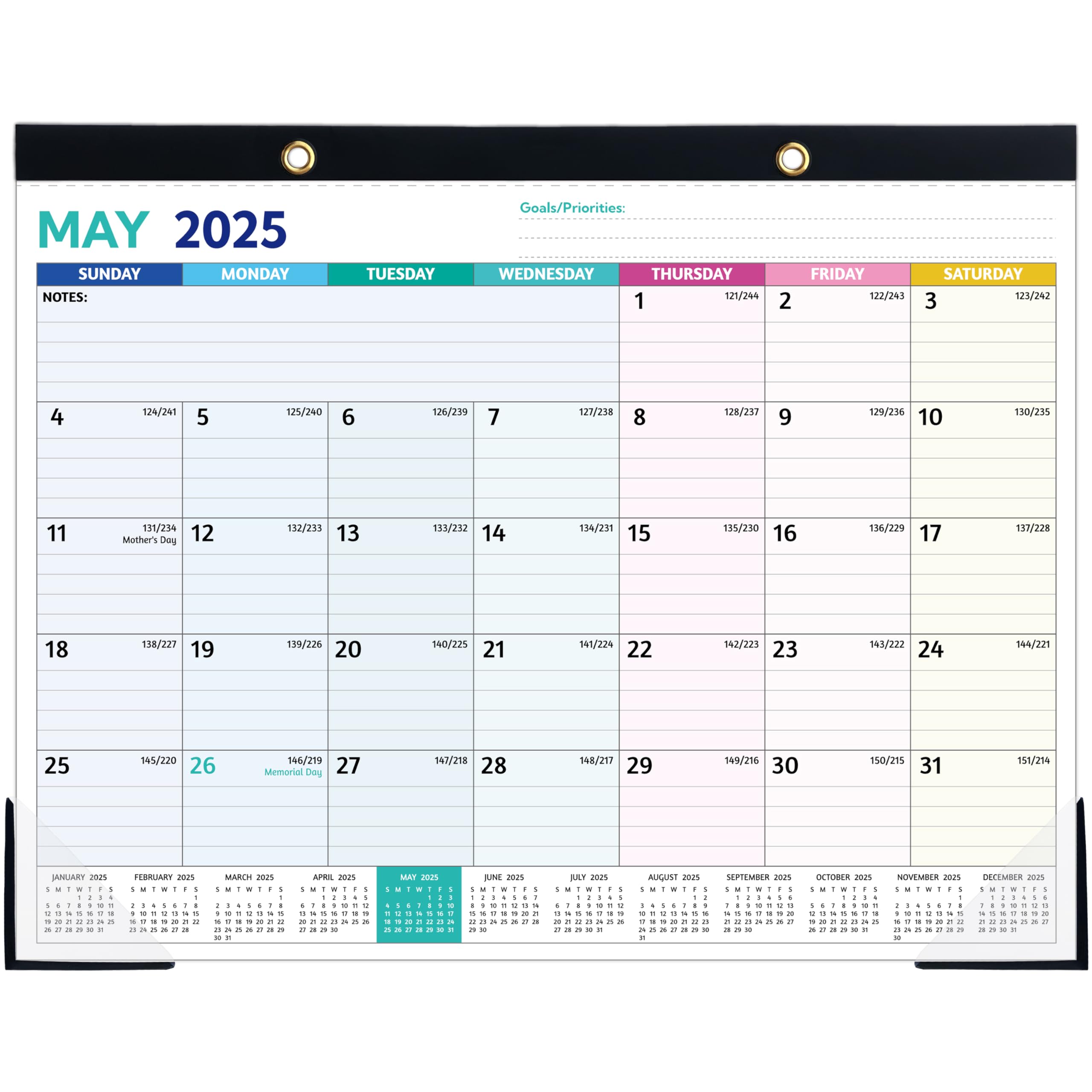2025-2026 Large Desk Calendar Planner (May 2025-Dec 2026) - 20 Month Academic Calendar 14.6