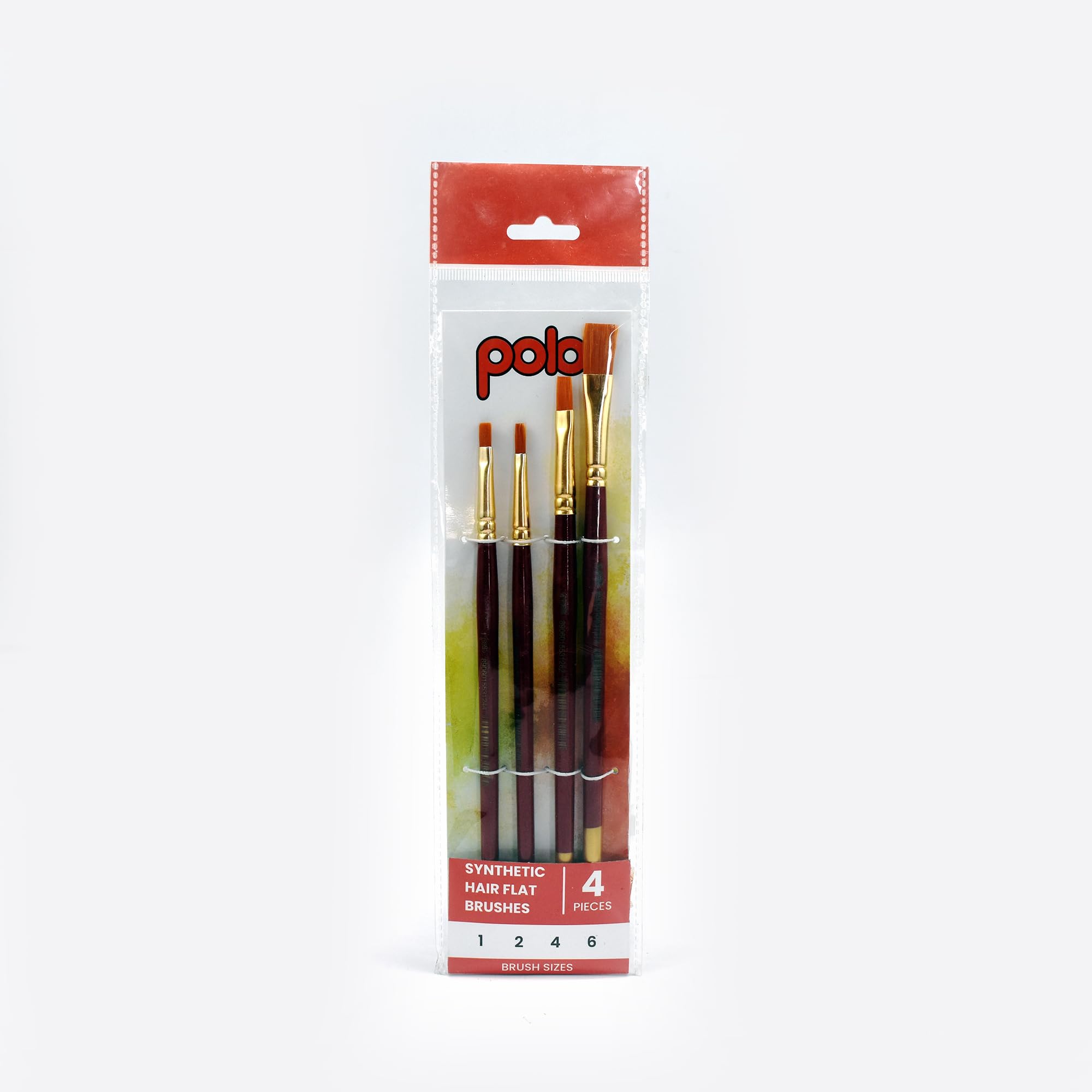 Professional Synthetic Hair Flat Brush Set - 4 Piece Collection for Acrylic, Watercolor & Oil Painting | Durable, Precise Artist Brushes | Easy to Clean | Perfect for Canvas Painting, Art Classes & DIY Projects