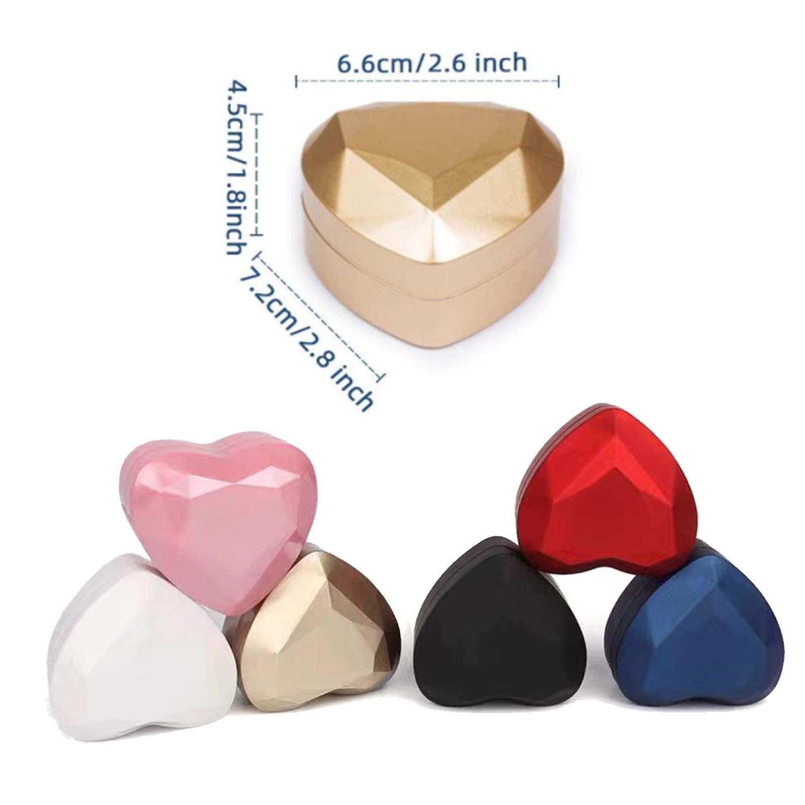 Heart-Shaped LED Wedding Ring Box - Engagement Proposal Jewelry Gift Box for Valentine's Day, Anniversary & Christmas - Golden Ring Holder (Perfect for Romantic Surprises & Special Occasions)