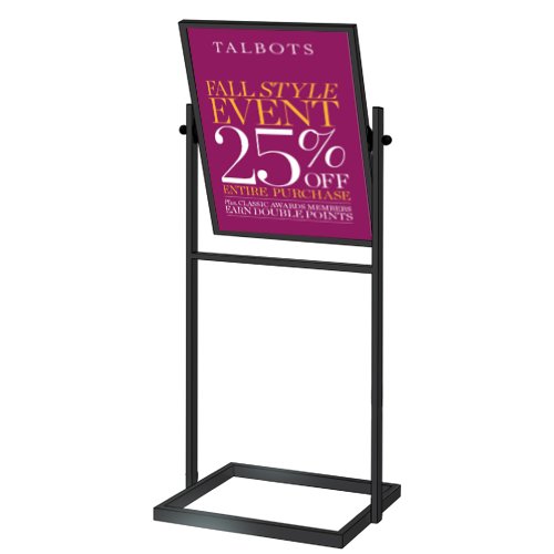1 Tier Tilted Sign Holder Floor Poster Stand for 22x28 Posters - Heavy Duty A-Frame Display for Retail, Restaurants & Events - Indoor/Outdoor Advertising Solution