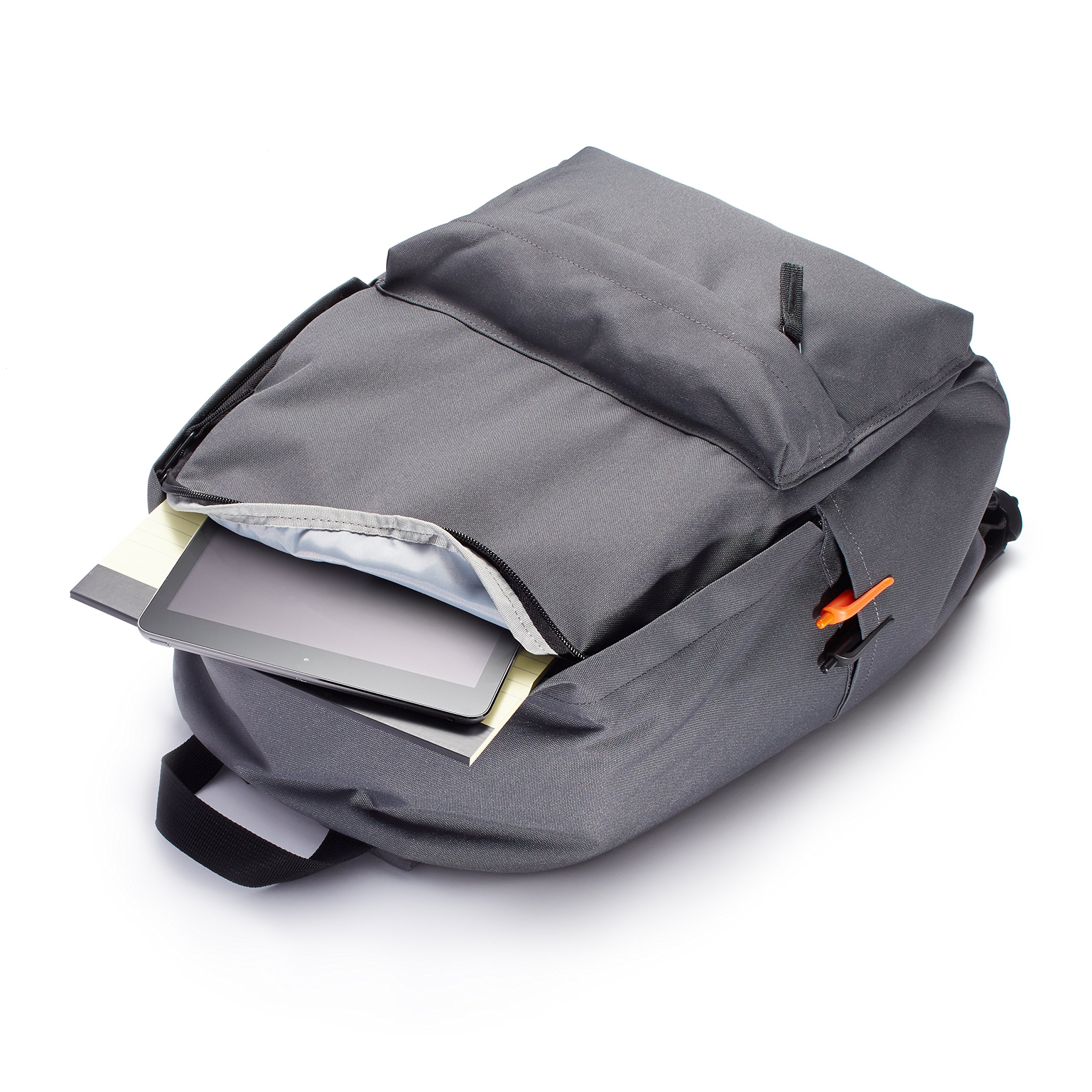 Amazon Basics Classic School Backpack - Durable Grey Backpack for Students, College, Travel & Work | Lightweight, Spacious, Water-Resistant | Perfect for School, Commuting, Hiking & Daily Use