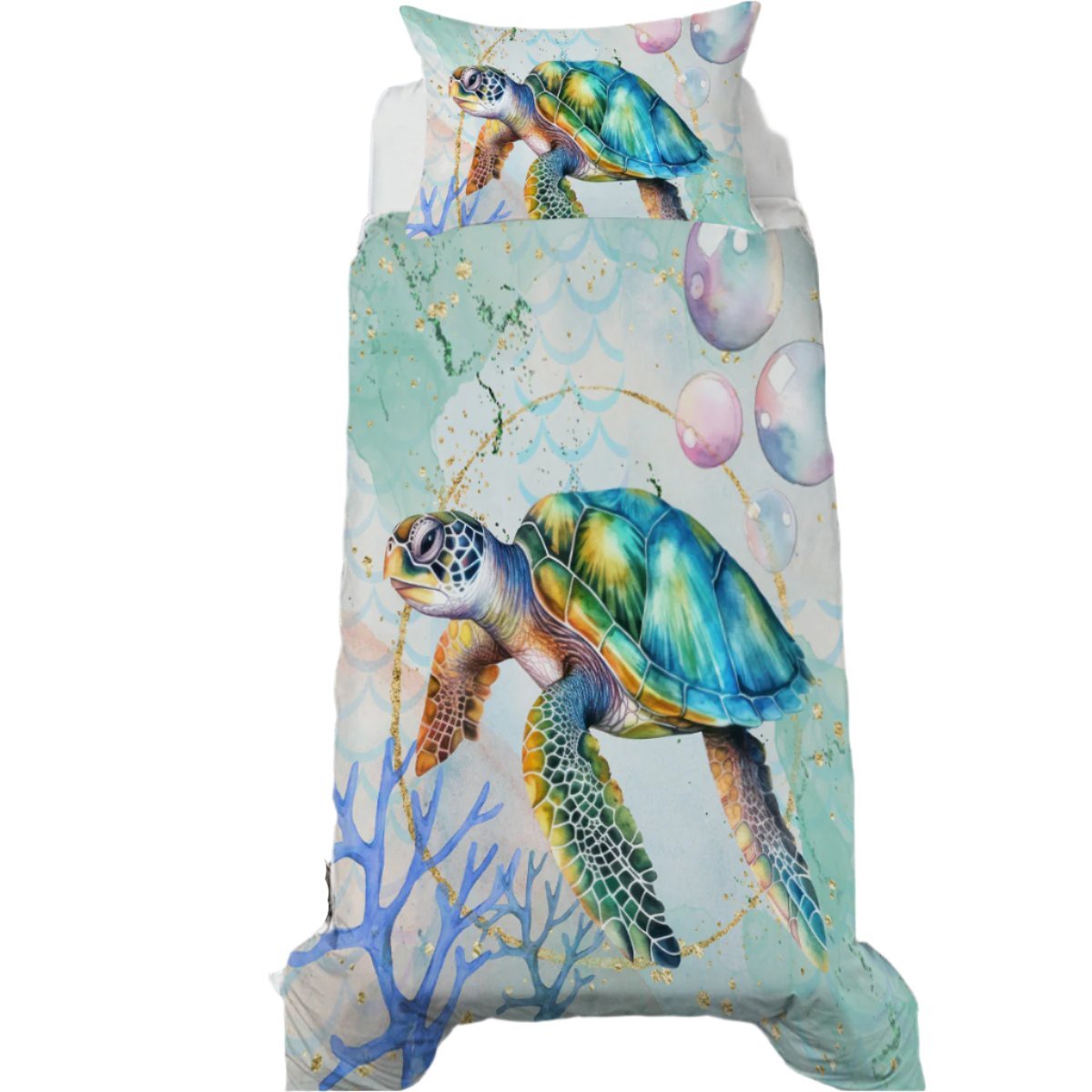 Adorable Sea Turtle Toddler Bed Set - 3-Piece Soft & Breathable Crib Bedding for Boys & Girls - Perfect for Nursery, Daycare & Cozy Bedtime