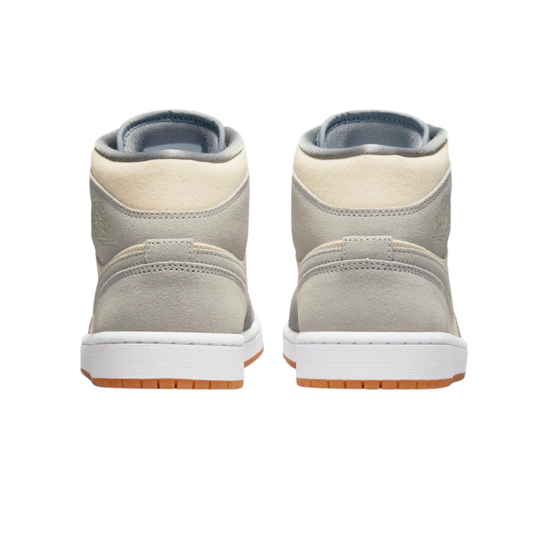 Air Jordan 1 Mid Sneakers - Coconut Milk Suede Men's Basketball Shoes for Casual Wear & Street Style Fashion