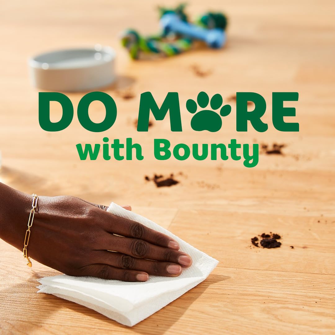 Bounty Full Sheet White Paper Towels, 2 Triple Rolls (Equals 6 Regular Rolls) - Super Absorbent & Strong for Kitchen, Cleaning & Household Use