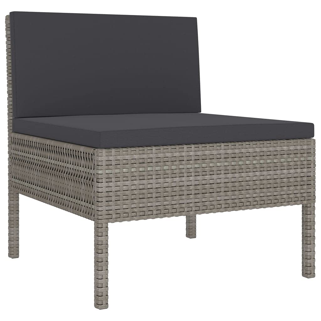 vidaXL 10-Piece Patio Lounge Set with Cushions - Durable Poly Rattan Outdoor Furniture with Deep Seating - Weather-Resistant Gray & Anthracite Sectional Sofa Set - Perfect for Backyard, Poolside, and Family Gatherings