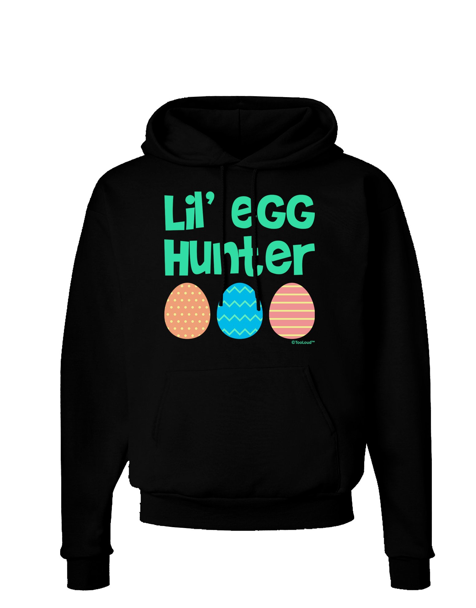 TOOLOUD Lil' Egg Hunter Easter Green Dark Hoodie Sweatshirt for Men & Women - Cozy Pullover Hooded Sweatshirt for Easter Egg Hunting, Spring Outfits, and Casual Wear
