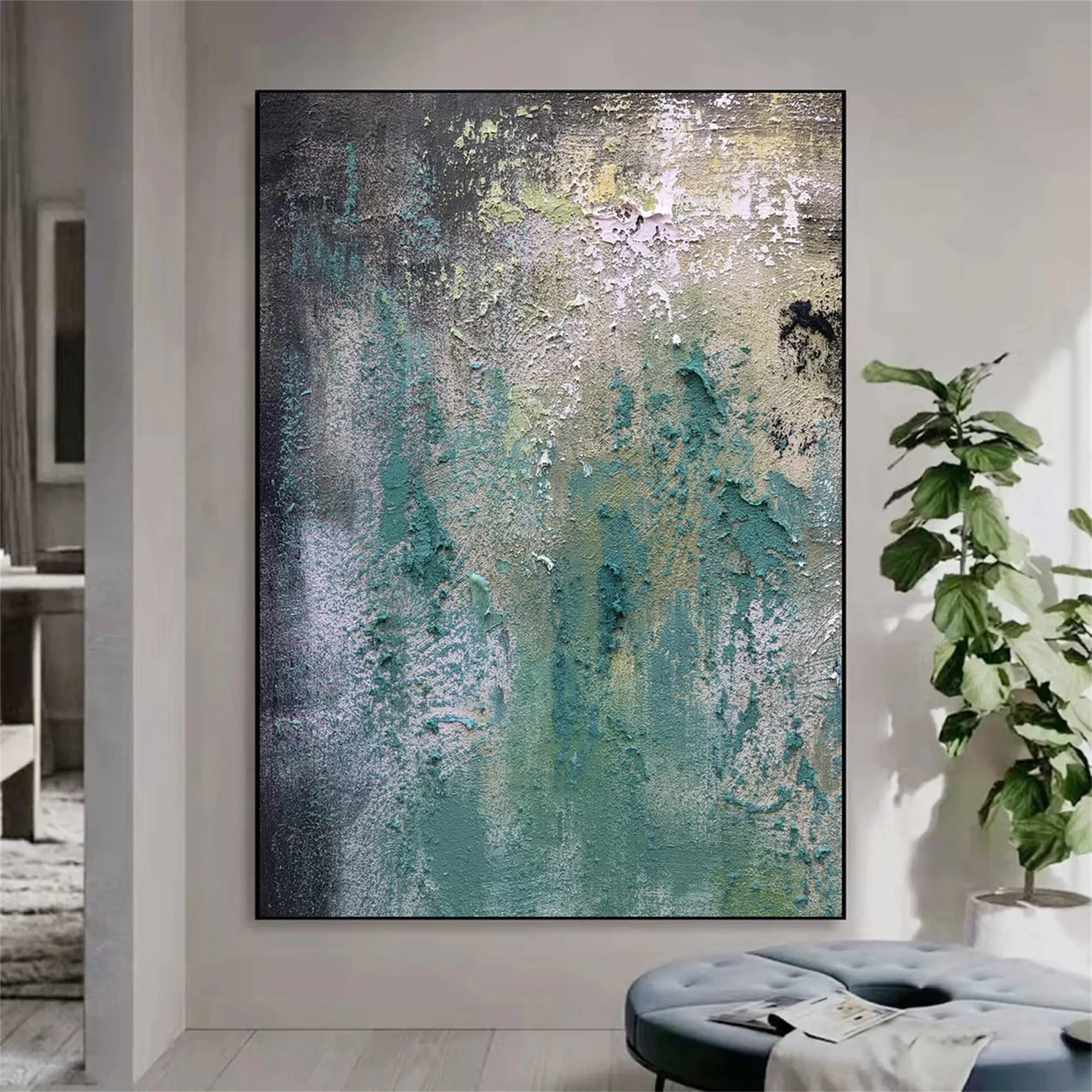 Abstract Painting #AB 114 - Modern Wall Art for Living Room, Bedroom & Office Decor | Handmade Canvas Artwork