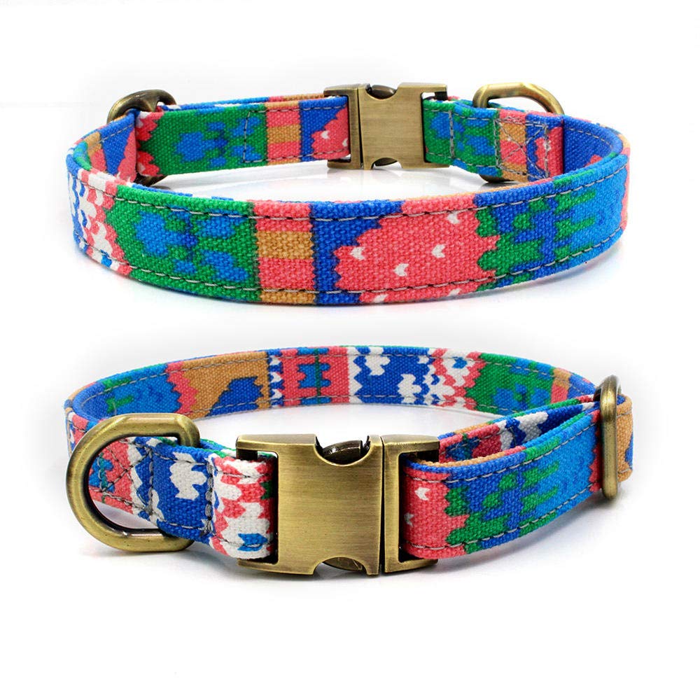 **Yisatann Engravable Brass Dog Collar & Leash Set - Medium (M) - Personalized Pet Supplies for Training, Walking, and Outdoor Adventures**