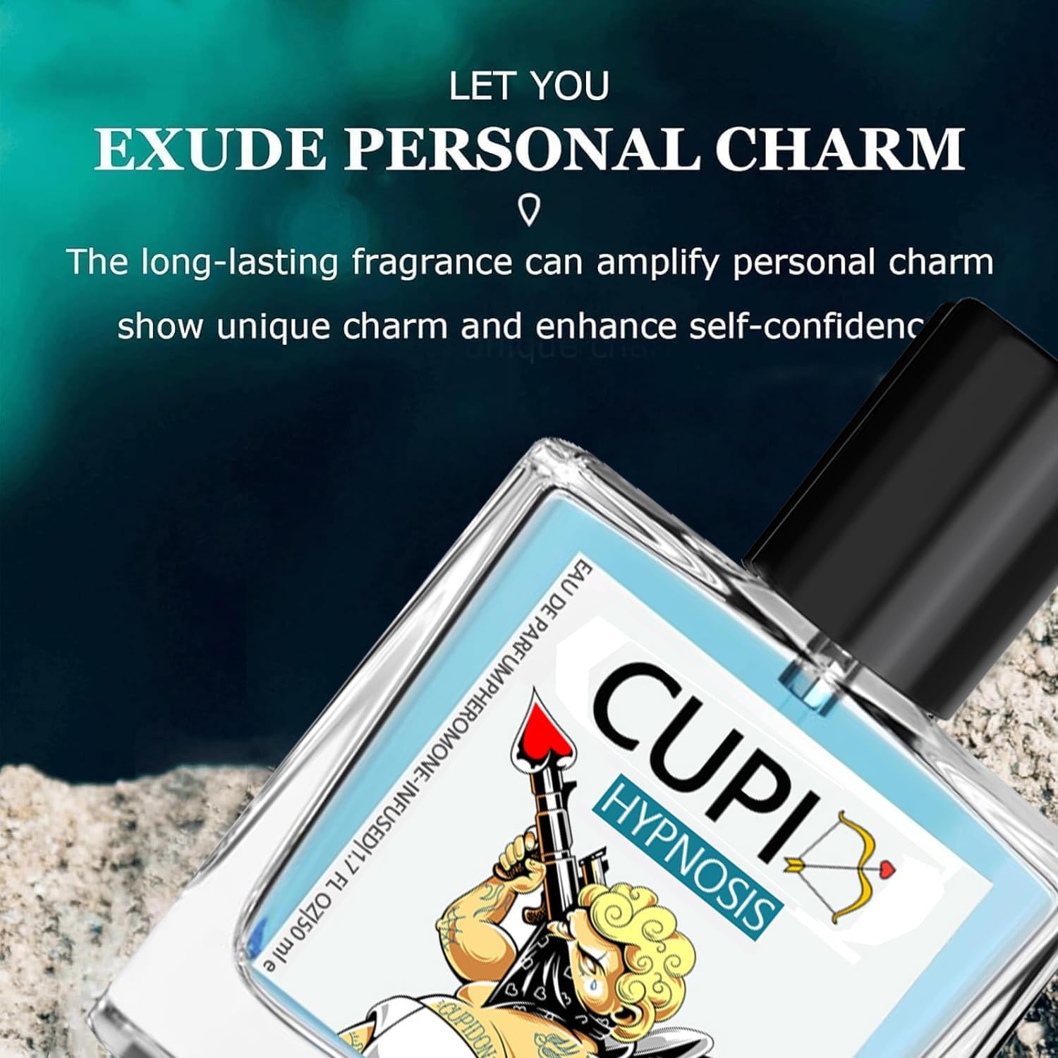 Cupid Cologne for Men - Pheromone-Infused Hypnosis 2.0 Perfume with Long-Lasting Fragrance (1.7 fl oz) | Attract & Seduce | Date Night, Club & Special Occasions