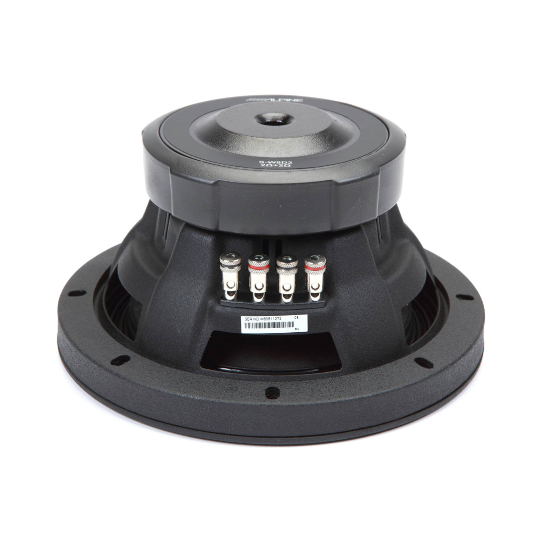 Alpine S-Series S-W8D2 8-Inch Dual 2 Ohm Voice Coil 900W Car Subwoofer - High Performance Bass for Trucks, SUVs & Custom Car Audio Systems