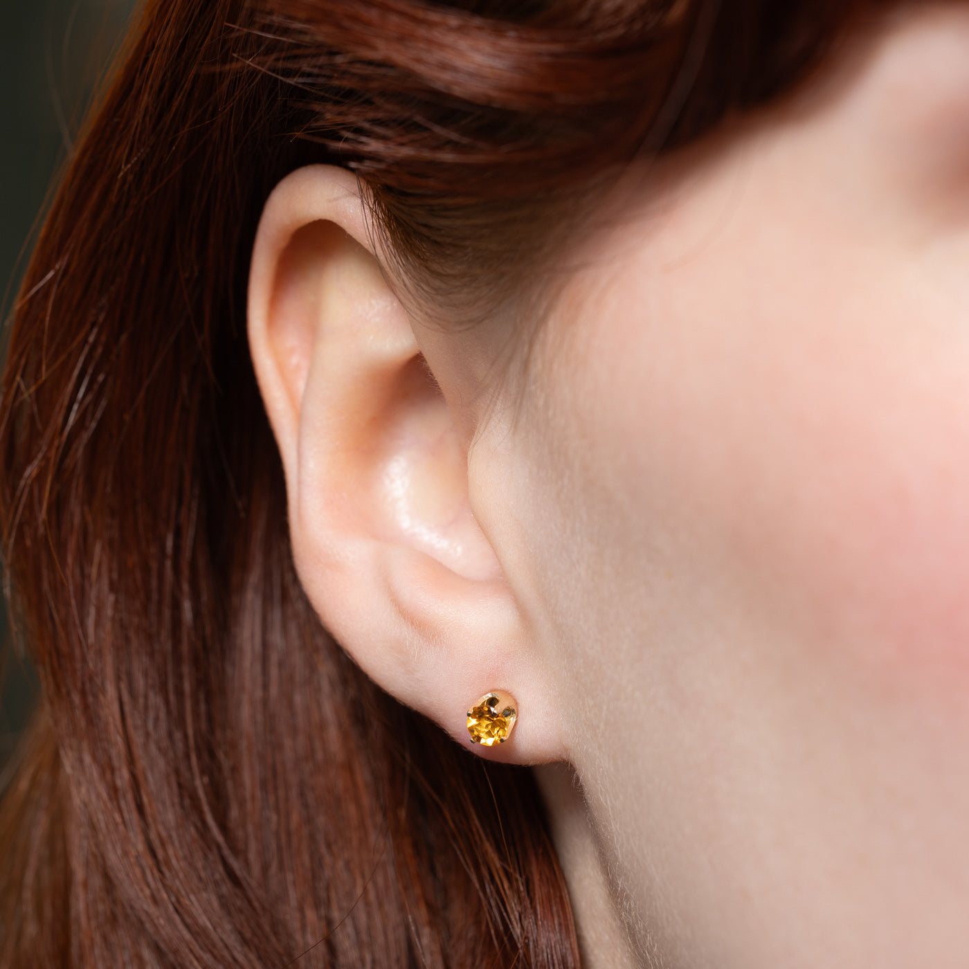 14K Gold Citrine Stud Earrings - 0.48ctw Natural Gemstone Jewelry for Women - Perfect for Everyday Wear, Gift Giving & Special Occasions