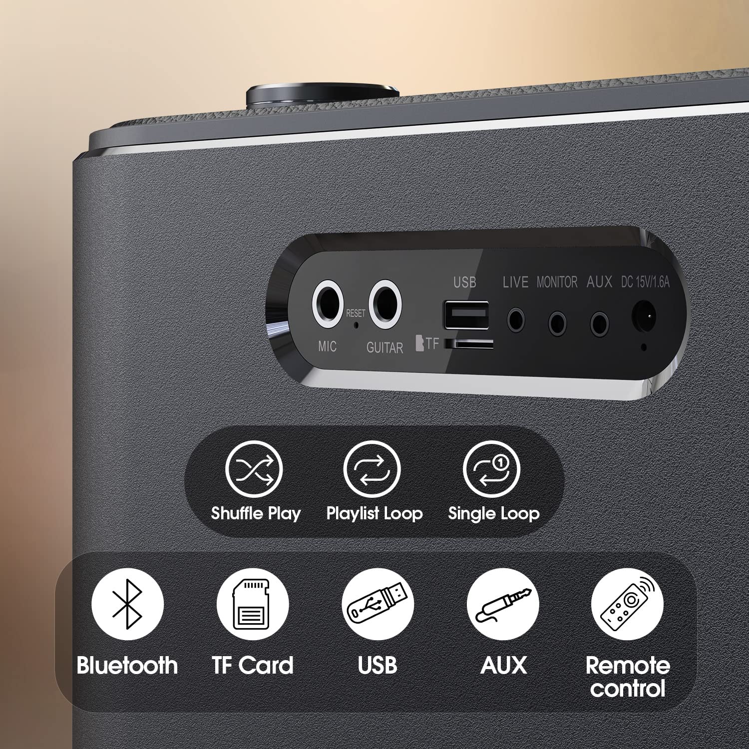 W-KING 240W Peak Bluetooth Speaker with Huge Bass - 2.1CH 3-Way Portable Wireless Speaker, Adjustable Bass & Treble, Guitar Port, UHF Mic, Live Monitoring - Perfect for Outdoor Parties, Camping & Home Entertainment