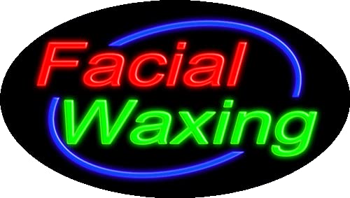 Facial Waxing Glass Neon Sign #14002 - Handcrafted in USA | Perfect for Salon Decor, Spa Lighting & Aesthetic Clinic Signage