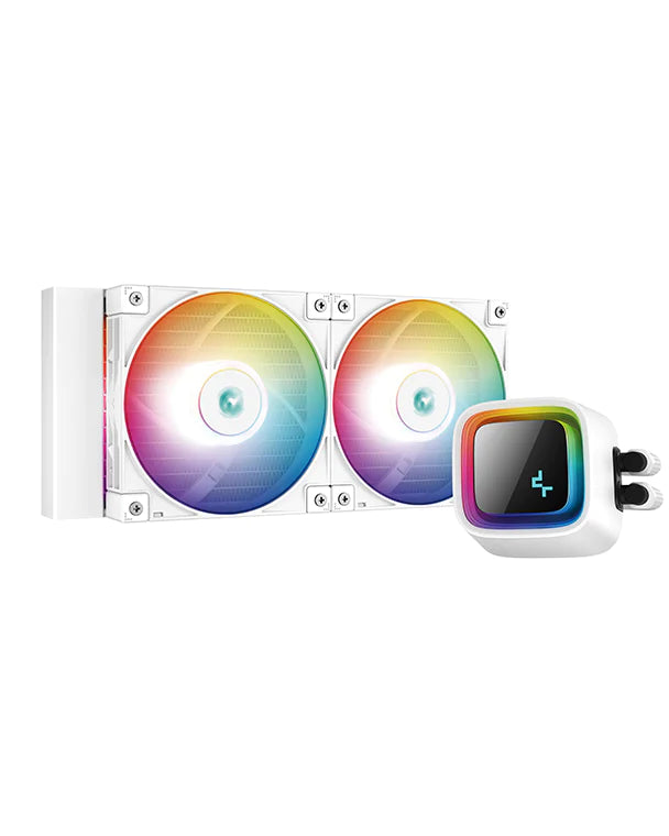 DeepCool LS520 ARGB 240mm AIO Liquid CPU Cooler - White | High Performance RGB Water Cooling System for Gaming PC & Workstation | Perfect for Overclocking & Silent Operation