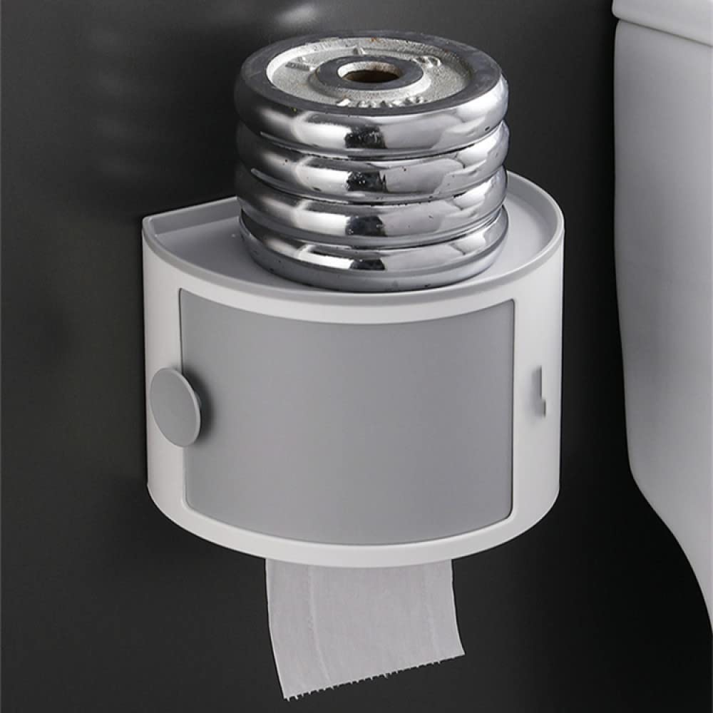 Waterproof Bathroom Tissue Box Holder - Creative Drum Shape Makeup Storage Organizer with Hole-Free Design, Light Grey - Perfect for Toilet Paper, Paper Towels & Bathroom Essentials Organization