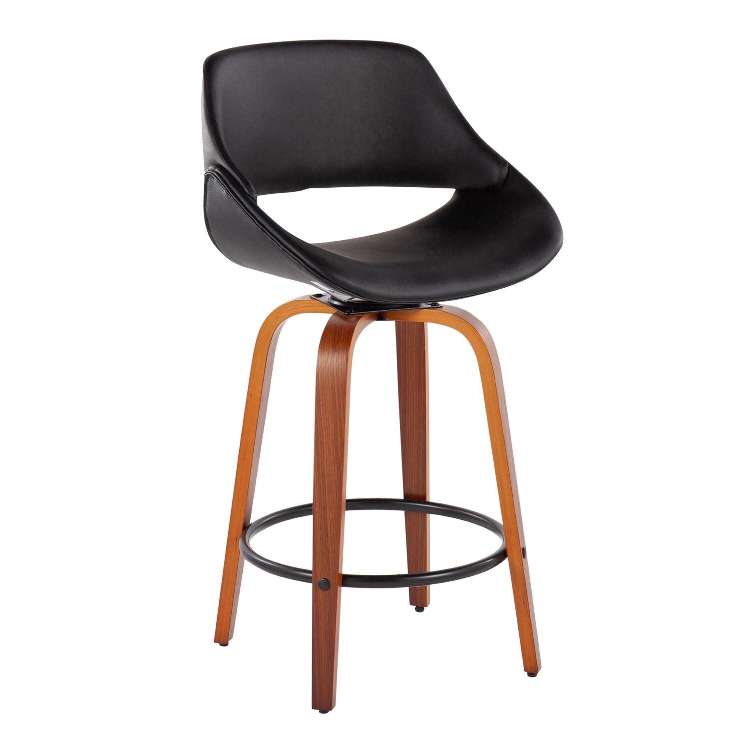 LumiSource Walnut Wood Counter Stools Set of 2 - 24