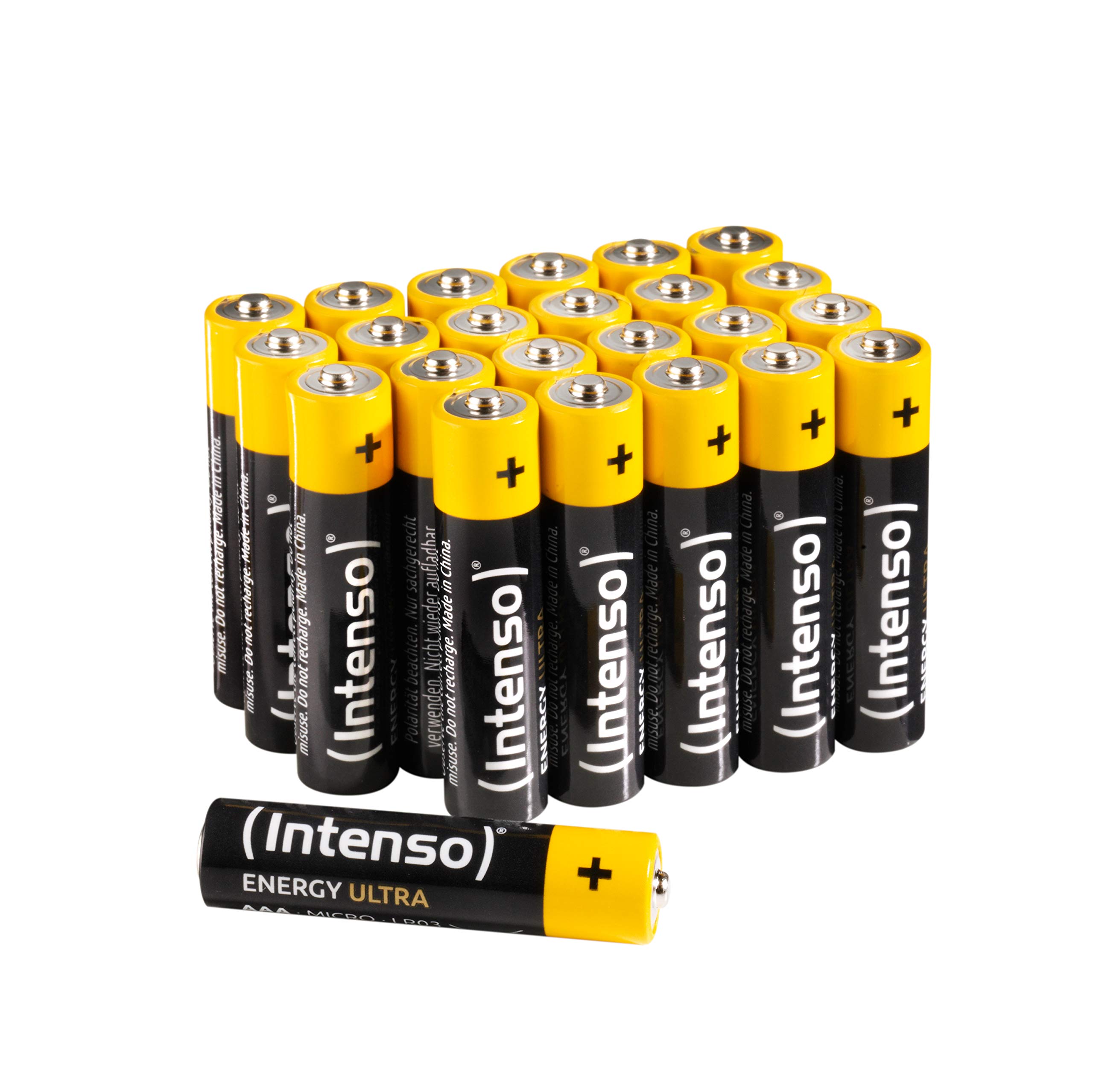 Intenso Energy Ultra AAA LR03 Alkaline Batteries 24-Pack (Yellow-Black) - Long-Lasting Power for Toys, Remote Controls, Flashlights & Electronic Devices