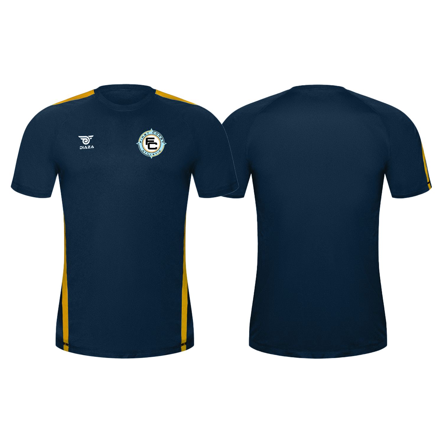 First Coast Athletic City Training Jersey - Navy Blue & Yellow Performance Shirt for Men & Women | Gym, Running, Workout, Sports Apparel