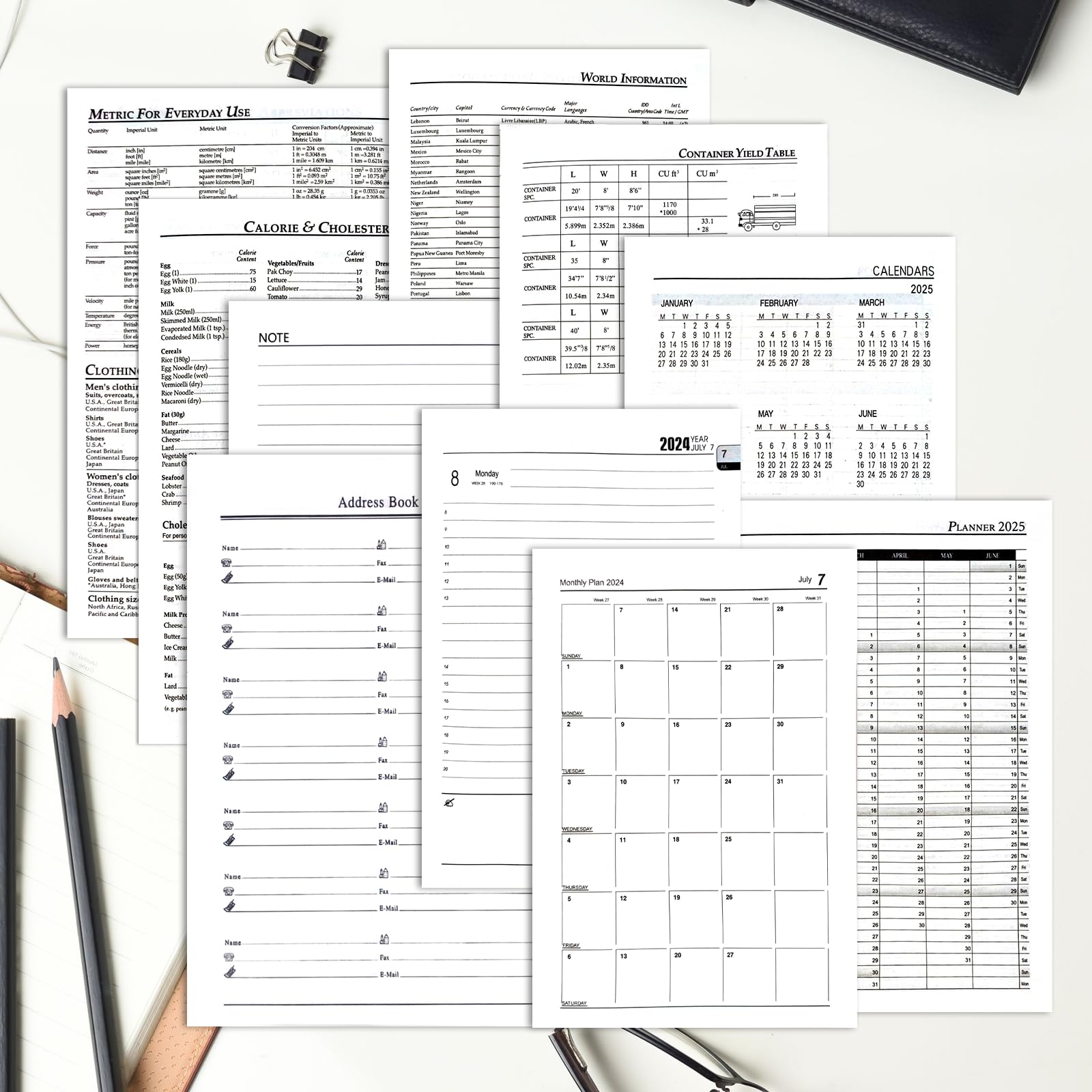 2024-2025 Academic Planner - 25 Pages Per Day, Week-to-View (July 2024-June 2025) with Pen Holder & Monthly Tabs - Perfect for Students & Professionals (Black)
