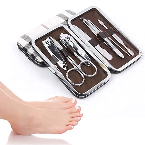 Premium Stainless Steel Manicure & Pedicure Set - Professional Nail Clippers, Scissors & Grooming Kit with Leather Case for Home, Salon & Travel Use