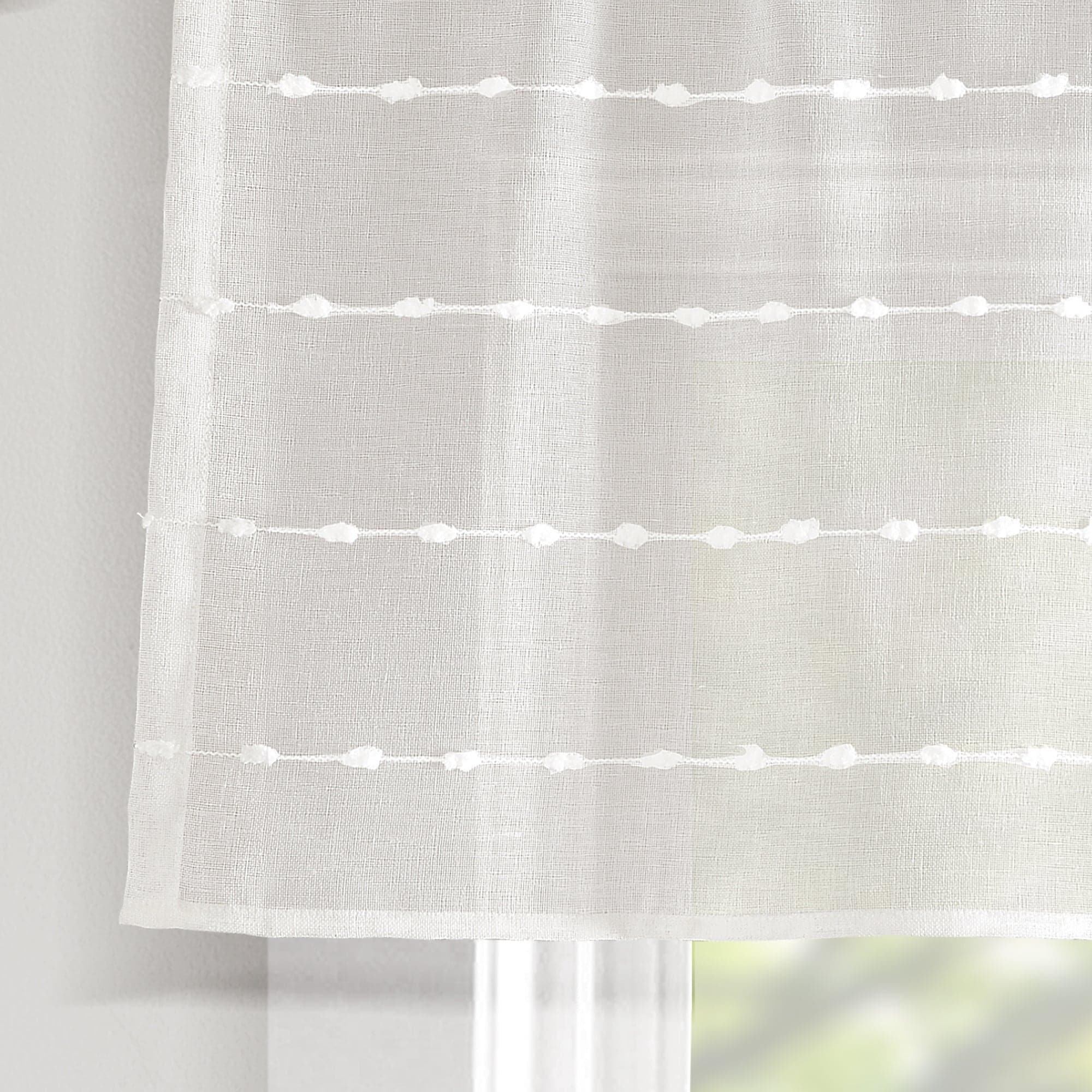 Farmhouse Style Textured Sheer Window Valance - Rustic Curtain Top for Living Room, Bedroom & Kitchen Decor