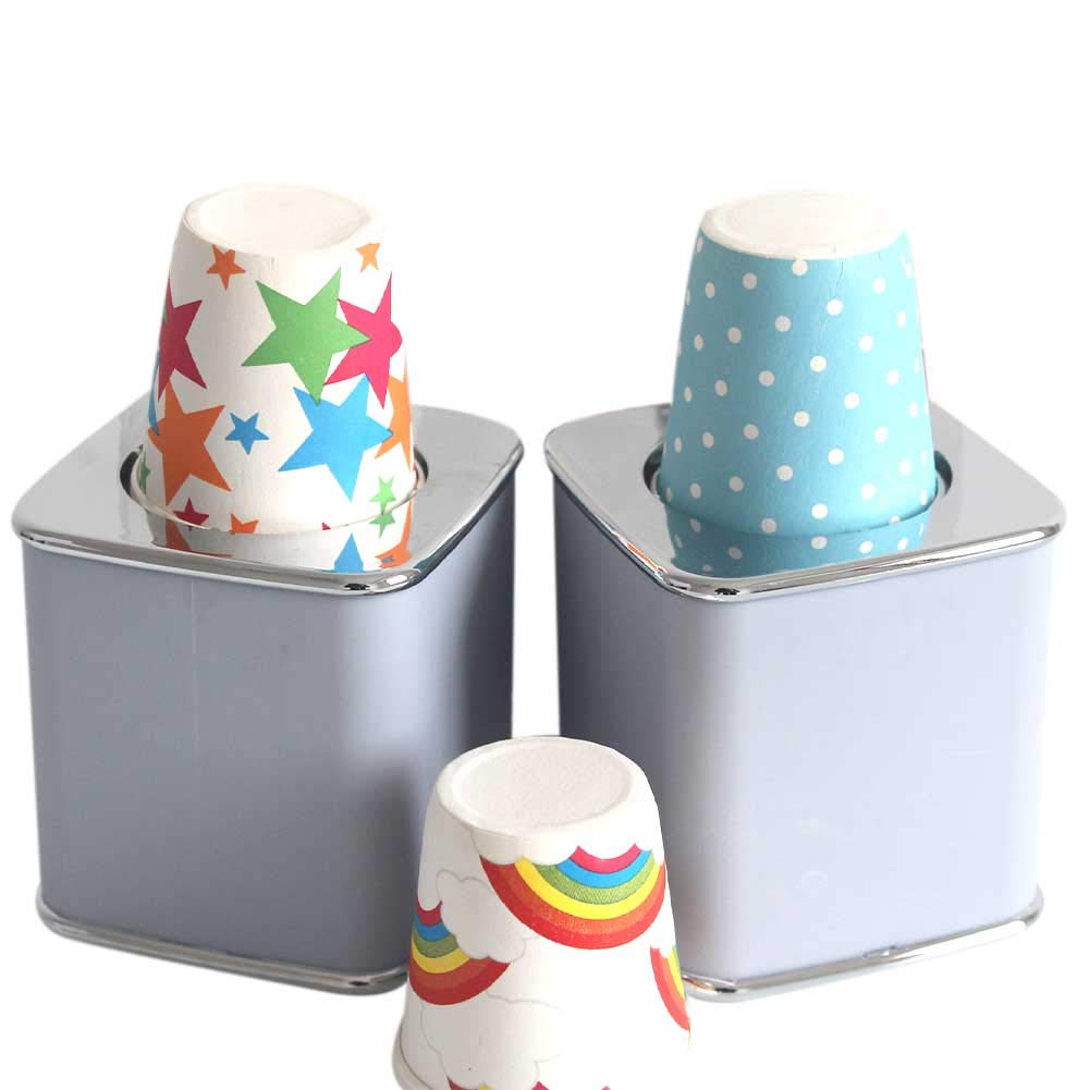 3oz Automatic Paper Cup Dispenser - Dustproof Bathroom Organizer for Home & Hotel, Durable Desktop Storage Rack (Perfect for Powder Rooms, Offices & Restaurants)