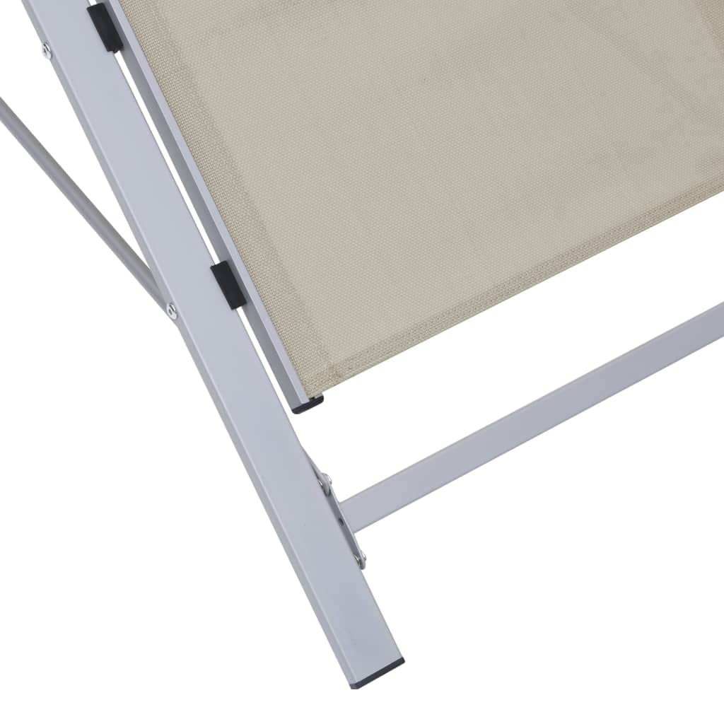 2-Pack Premium Sun Loungers - Outdoor Patio Lounge Chairs with Side Table - Aluminum Frame Cream Color - Perfect for Poolside, Beach, Balcony & Backyard Relaxation | Durable Weather-Resistant Pool Deck Furniture for Adults