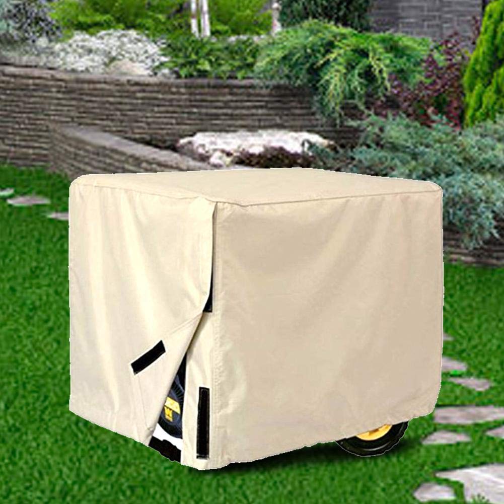 Qinlorgo Waterproof Dust-Proof Outdoor Generator Cover - Heavy Duty Wind & Rain Resistant Protection for Home, Patio, RV & Camping - Beige (Perfect for Emergency Power Backup & Outdoor Activities)