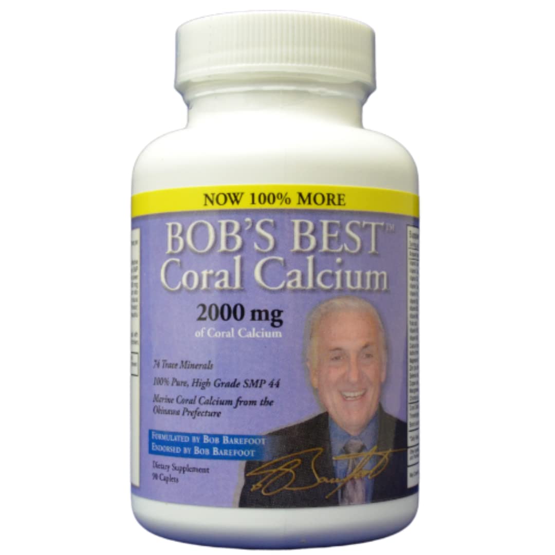 Bob's Best Coral Calcium 2000 - 12 Bottles (2000mg) | Premium Marine Coral Calcium Supplement | Supports Bone & Joint Health | Ideal for Daily Wellness & Active Lifestyle