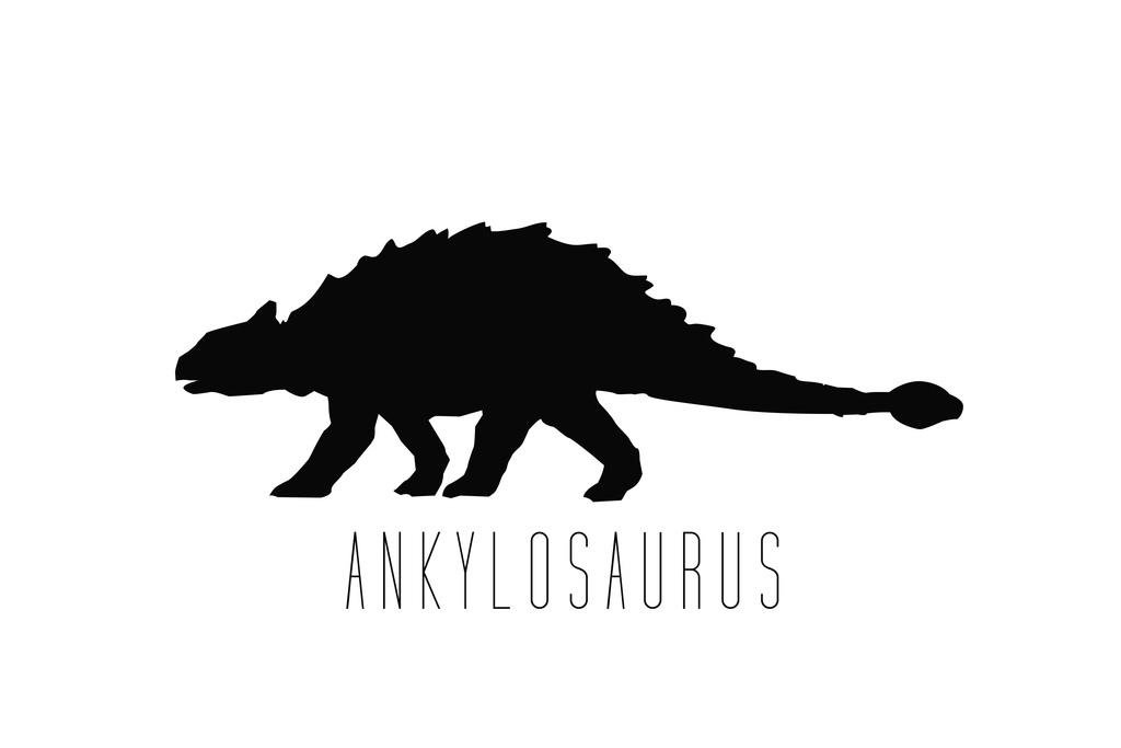 Ankylosaurus Dinosaur Poster - 24x16 Inch White Dino Wall Art for Kids Room Decor, Bedroom & Playroom - Premium Dinosaur Prints for Walls, Cool Dinosaur Pictures for Home & Classroom Decor