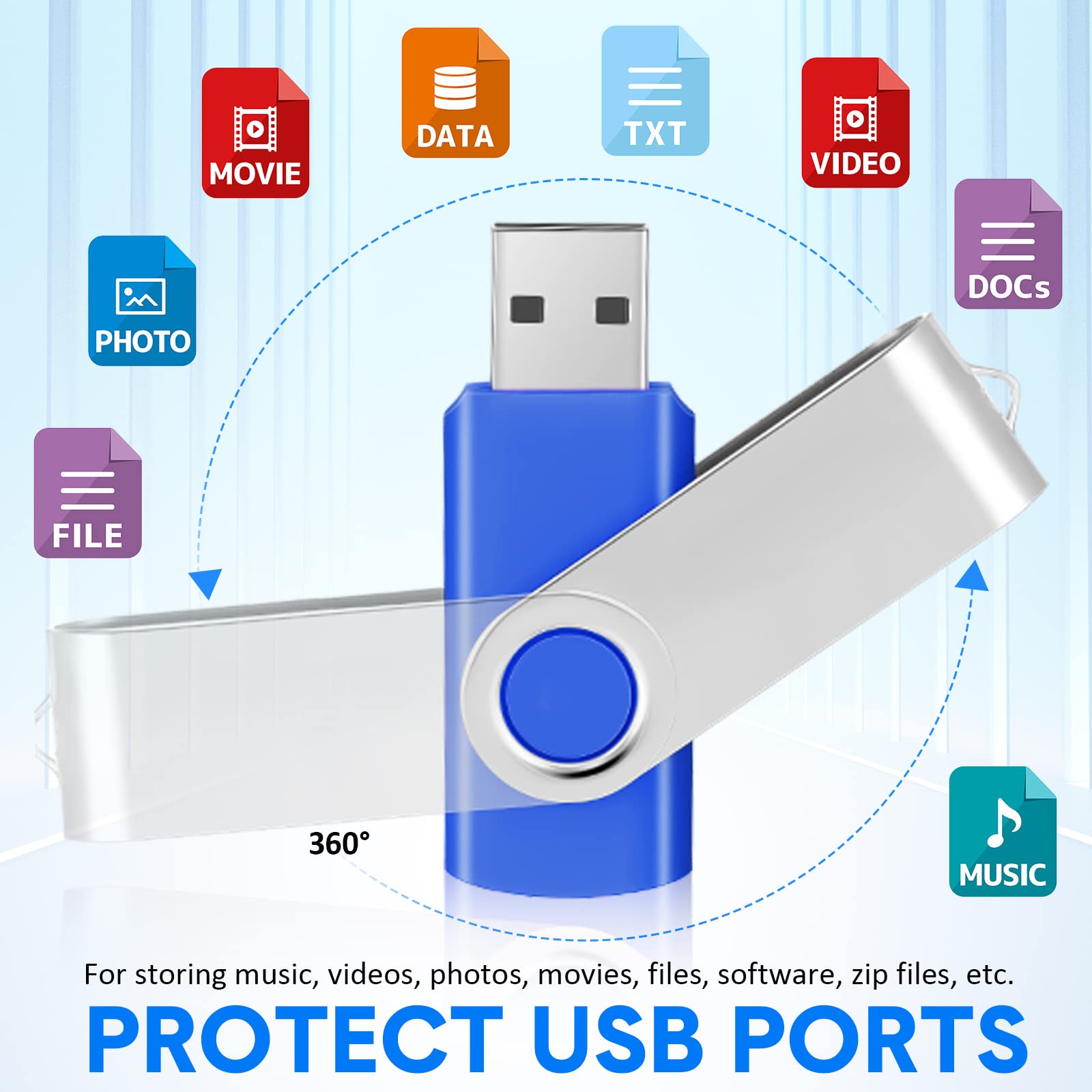 50-Pack 128MB USB 2.0 Flash Drives with Lanyards - Bulk Storage for Office & School