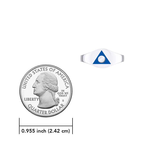 Al Anon Sterling Silver Ring with Blue Enamel - Elegant Jewelry for Recovery Support & Daily Wear