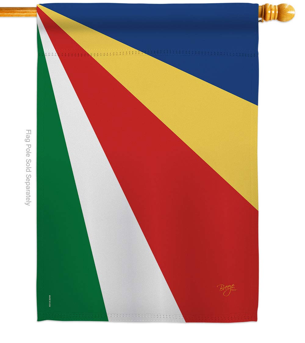 Seychelles National Flag 28x40 Inch - Decorative Vertical House Flag for Outdoor & Indoor Use - Vibrant Multicolor Design - Perfect for Garden, Patio, and Home Decor