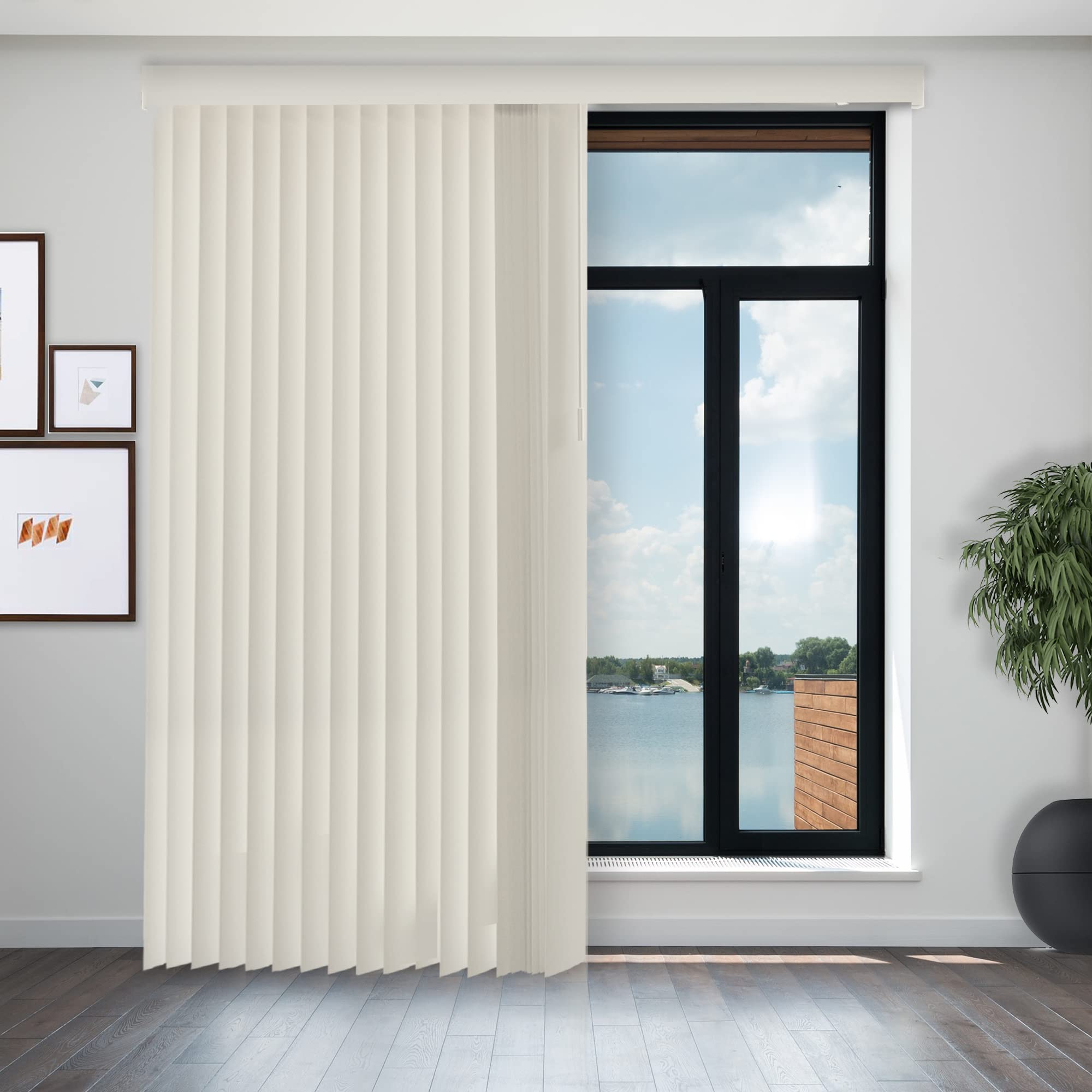 CHICOLOGY Vertical Blinds for Sliding Doors - Blackout Window Shades in Oxford Alabaster (Vinyl) 78