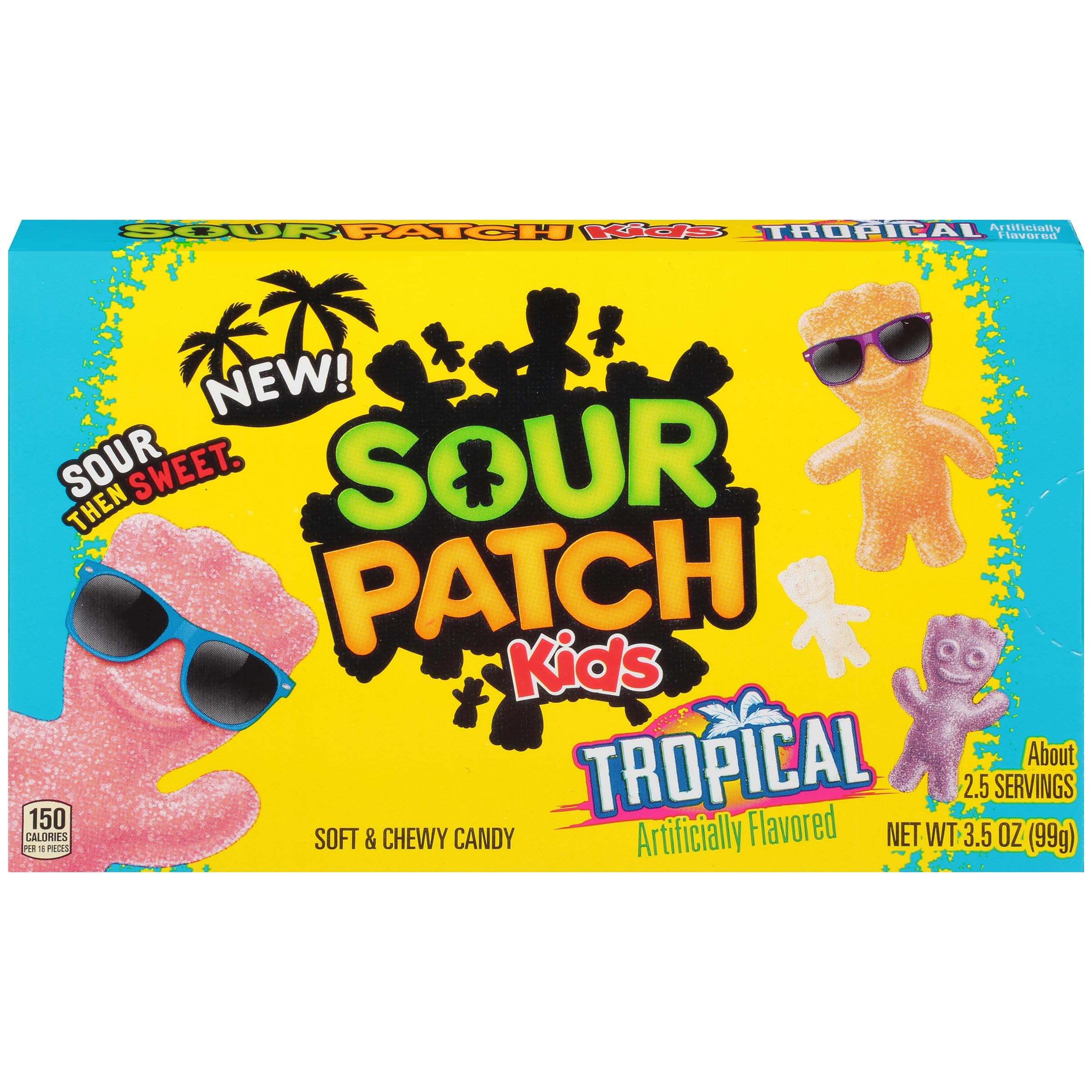 Sour Patch Kids Tropical Soft & Chewy Candy - 3.5 oz Bag | Sweet & Tangy Tropical Flavored Gummy Candy | Perfect for Parties, Movie Nights & Snacking