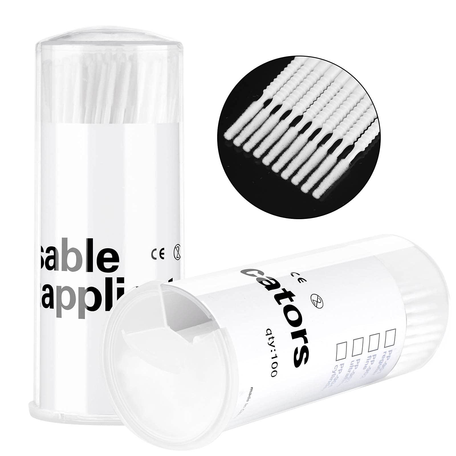 200 Pieces Disposable Micro Brush Applicators - Eyelash Extension Removal Tools, Mini Cotton Swab Brushes for Makeup, Nail Art & Personal Care (White) - Perfect for Eyelash Extensions, Makeup Touch-ups & Precision Cleaning