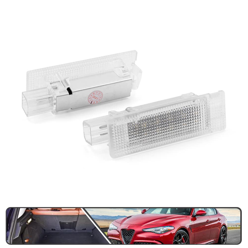 LED Luggage Trunk Lights Car Interior Lamp for Dodge Chrysler 200 Dart Jeep Renegade Cherokee KL Fiat 500 500X - Xenon White Storage Compartment Lighting for Night Driving & Road Trips