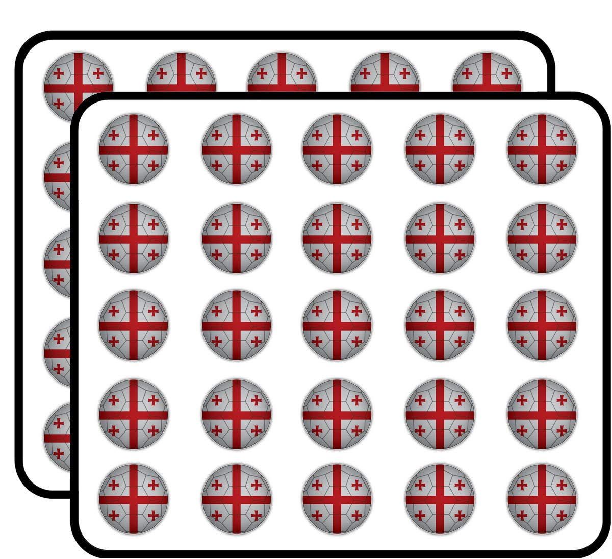 Georgia Flag Soccer Ball Stickers 50 Pack - Waterproof Vinyl Decals for Scrapbooking, DIY Crafts, Bullet Journals, Calendars & Kids Art Projects - Perfect for Laptops, Water Bottles & Notebooks