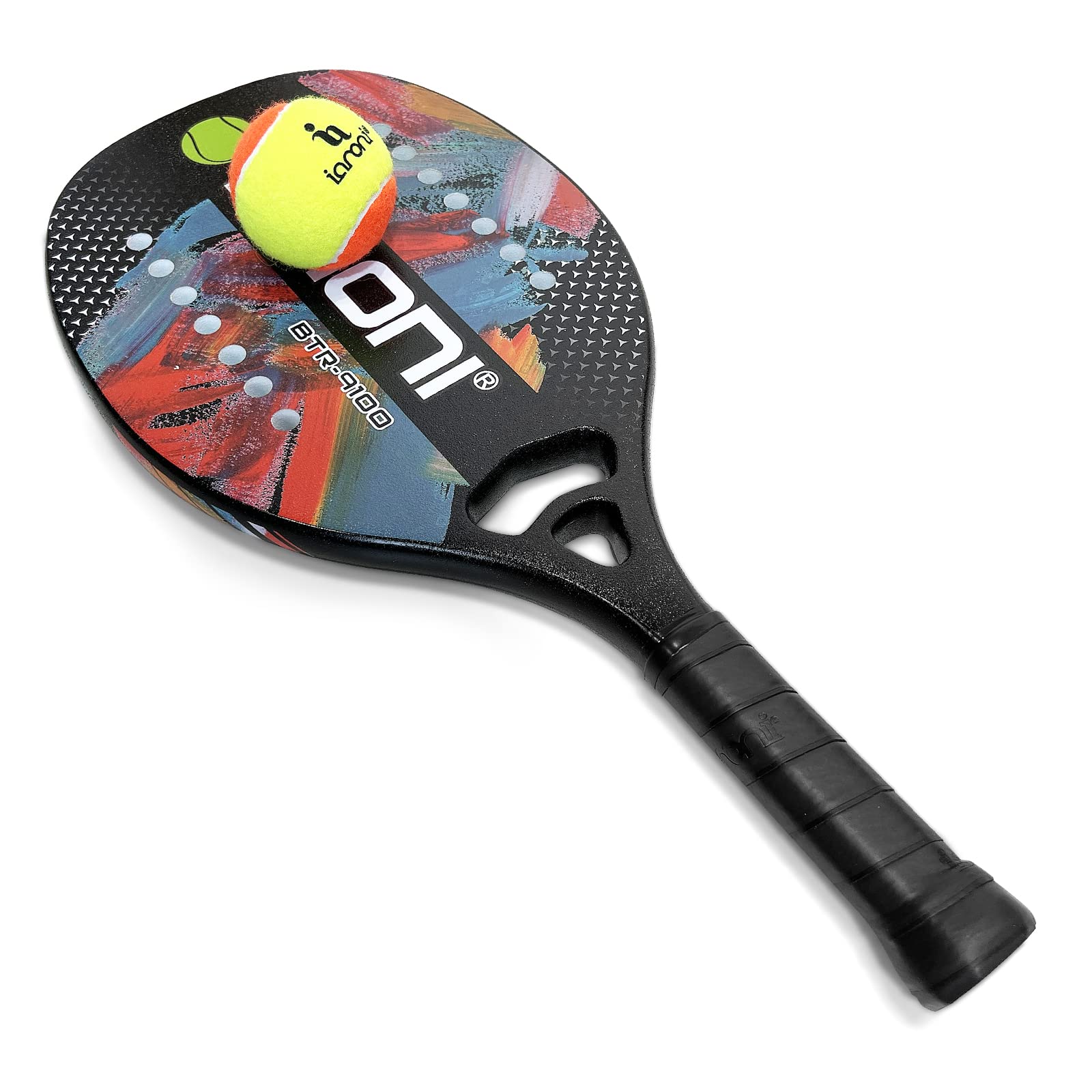 Premium Carbon Fiber Beach Tennis Paddle with EVA Memory Foam Core - Lightweight & Durable Racket for Outdoor Beach Tennis, Backyard Games & Summer Sports Activities