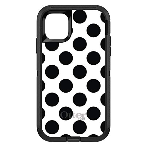 Black & White Polka Dots On Black Case