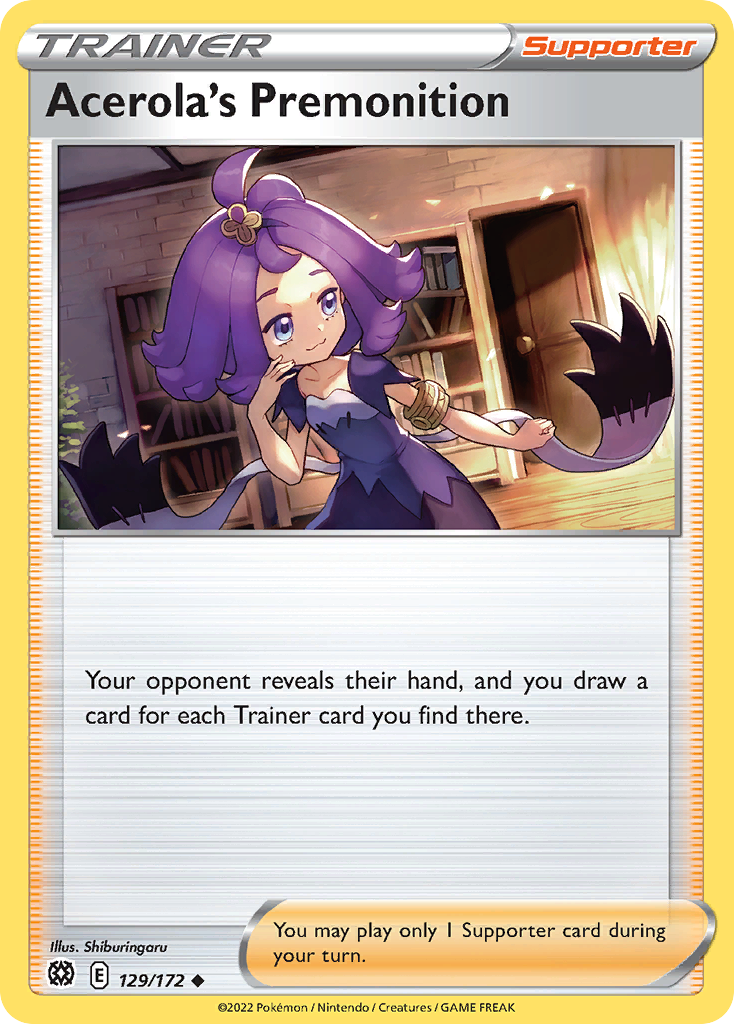 Acerola's Premonition 129/172 - Premium Collectible Trading Card for Pokemon TCG Players | Perfect for Game Nights, Tournaments & Collector's Displays